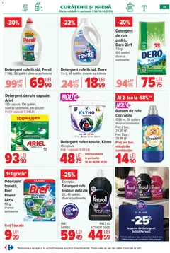Ofertele Carrefour valabile de la 10.06.2026 | Pagină: 45 | Produse: Pudră, Balsam, Detergent, Balsam de rufe