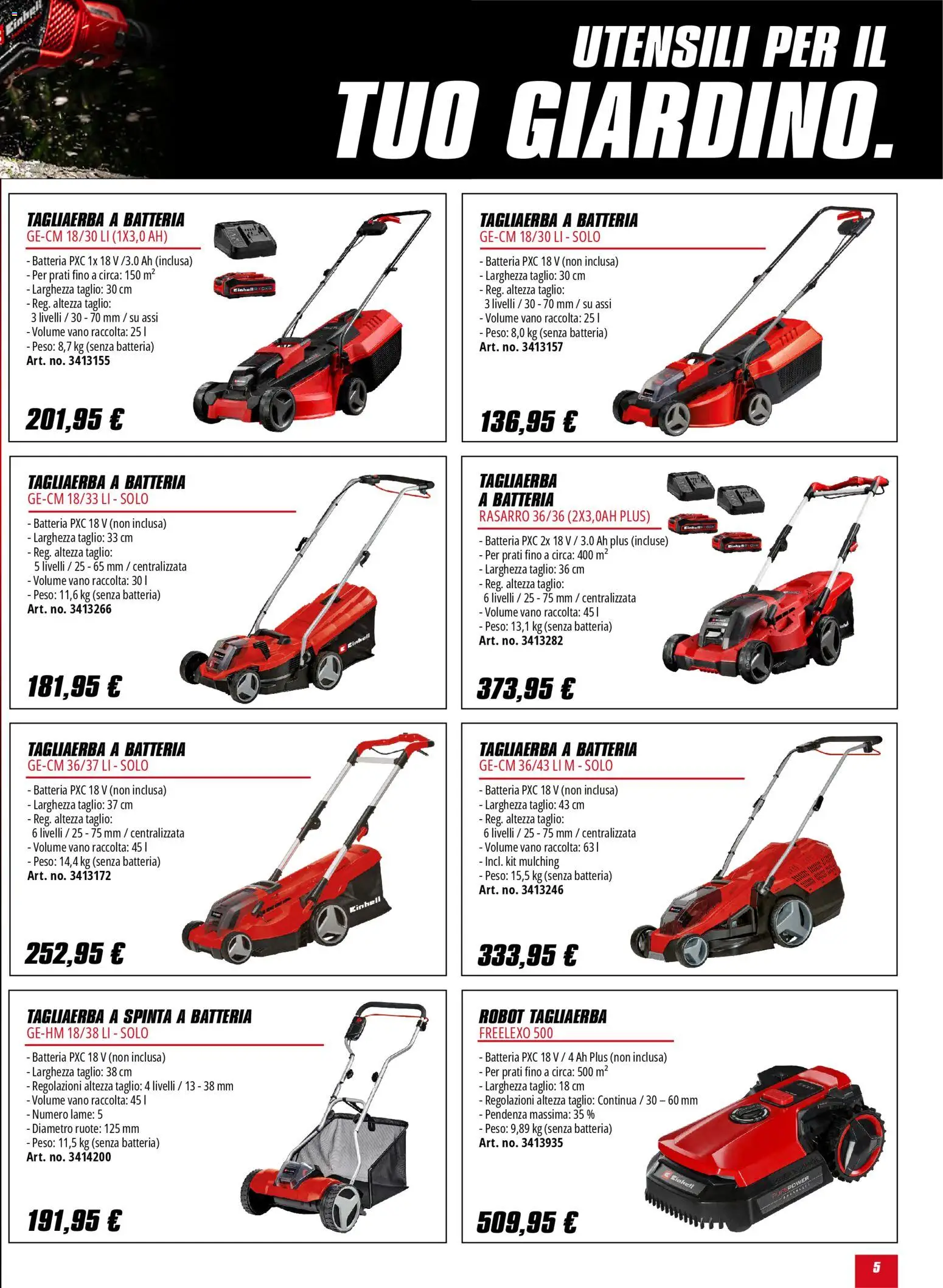 Volantino Einhell del 02.02.2026 | Pagina: 5 | Prodotti: Robot, Batteria
