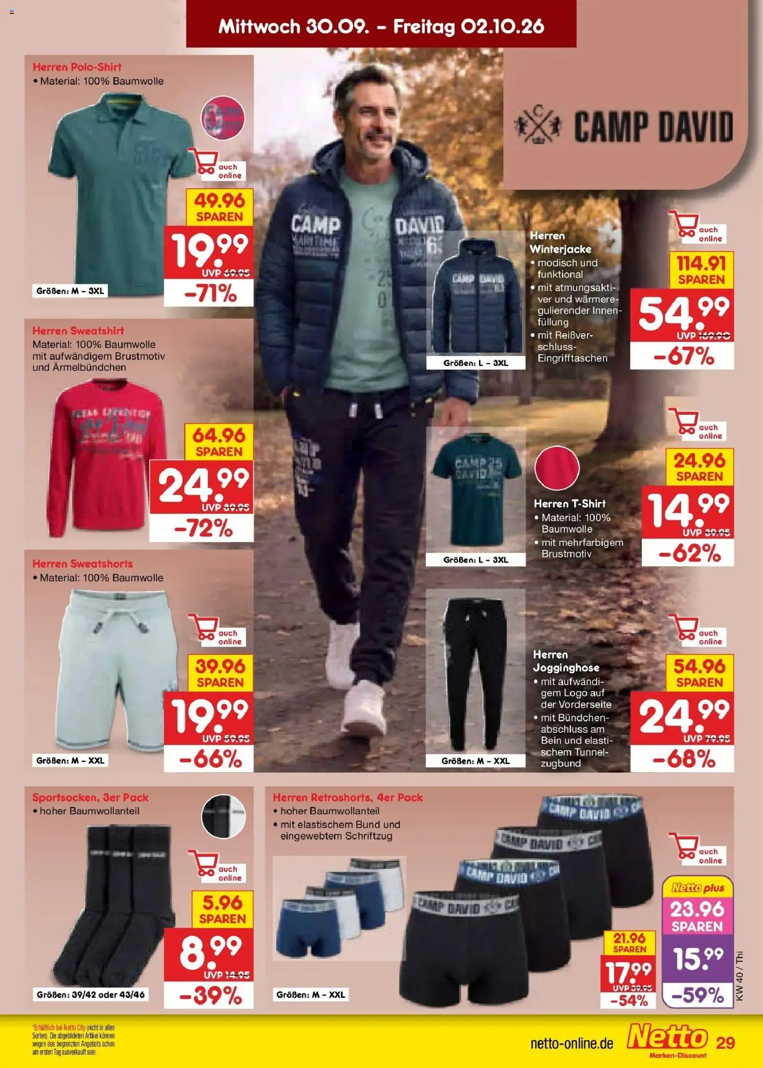 Netto Marken-Discount Prospekt Thiendorf – gültig ab 28.09.2026 | Seite: 41 | Produkte: Jogginghose, Winterjacke, Sweatshirt, Sweatshorts