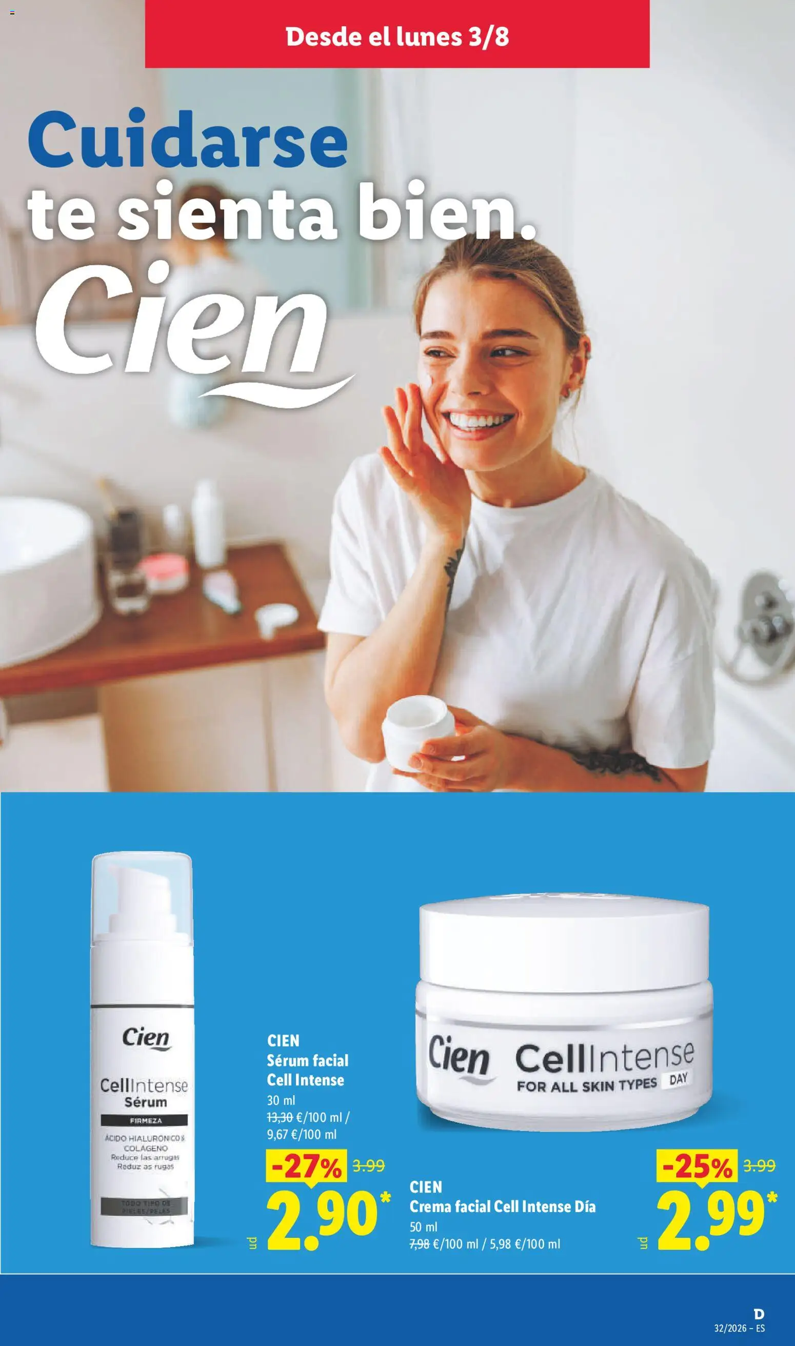 Lidl folleto de bazar │ válido desde el 03/08/2026 | Página: 9 | Productos: Sérum, Crema facial, Crema, Té