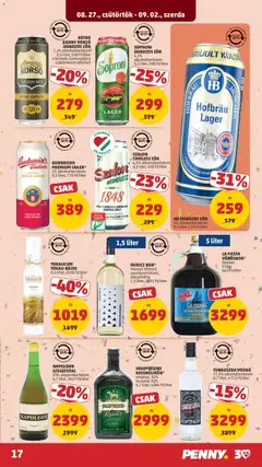 BUDWEISER PREMIUM LAGER*, 5% alkoholtartalom, 0,5 liter, 778 Ft/liter - amely érvényes a következő dátumtól: 2026.08.27. | Oldal: 21