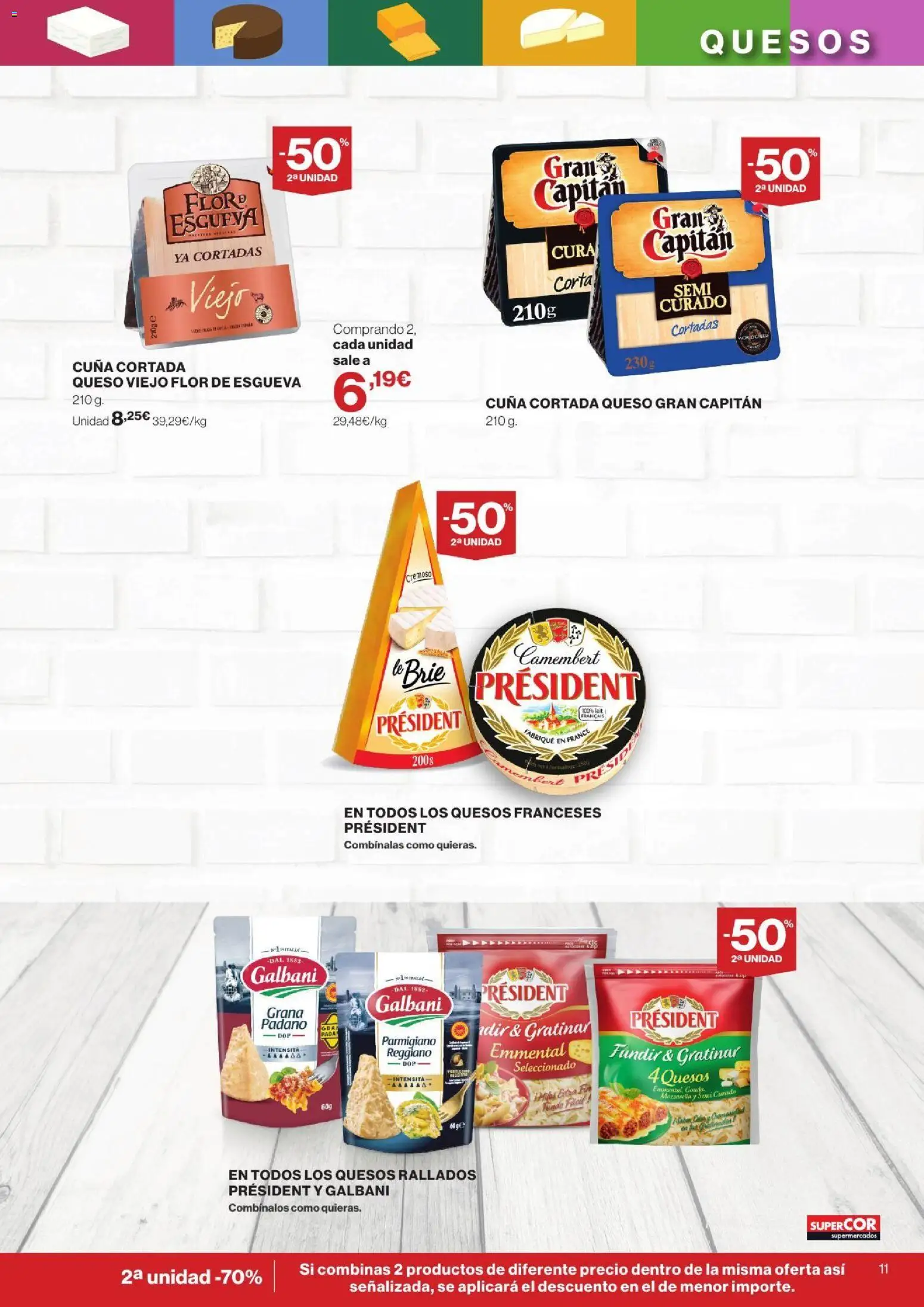 Supercor Canarias │ válido desde el 24/09/2026 | Página: 11 | Productos: Queso, Mozzarella, Parmigiano Reggiano, Cuna