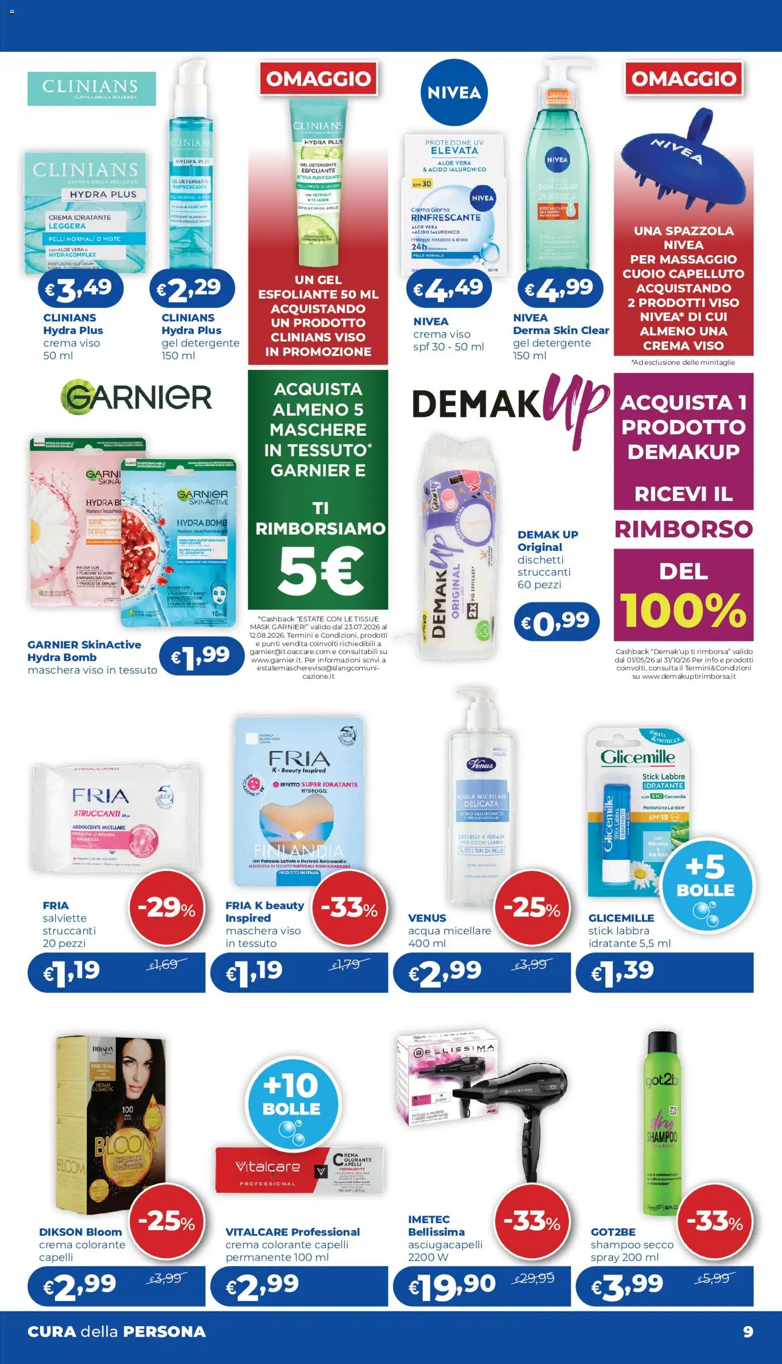 Volantino Acqua e Sapone del 23/07/2026 | Pagina: 9 | Prodotti: Spazzola, Maschera, Acqua micellare, Maschera viso