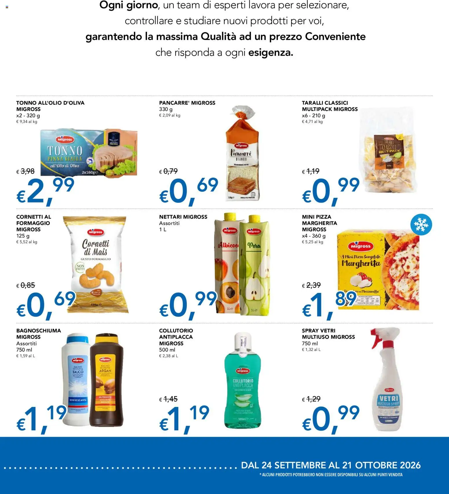 Volantino Migross del 24/09/2026 | Pagina: 3 | Prodotti: Pizza, Collutorio, Pera, Tonno