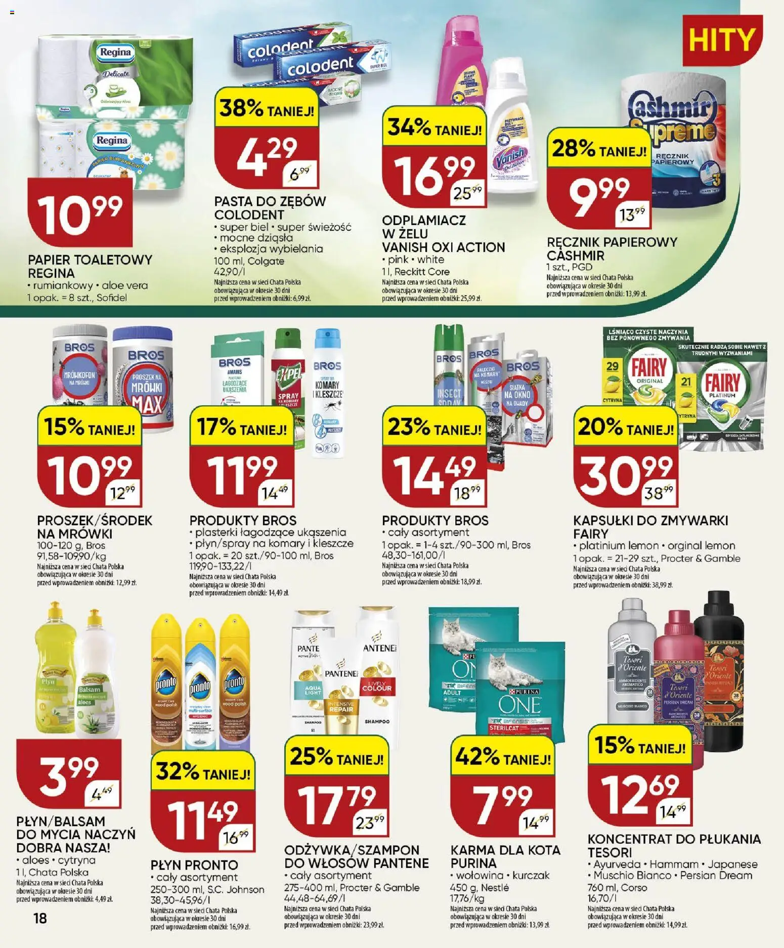 Chata Polska gazetka od 18.06.2026 | Strona: 18 | Produkty: Kurczak, Fairy, Ręcznik papierowy, Kapsułki do zmywarki