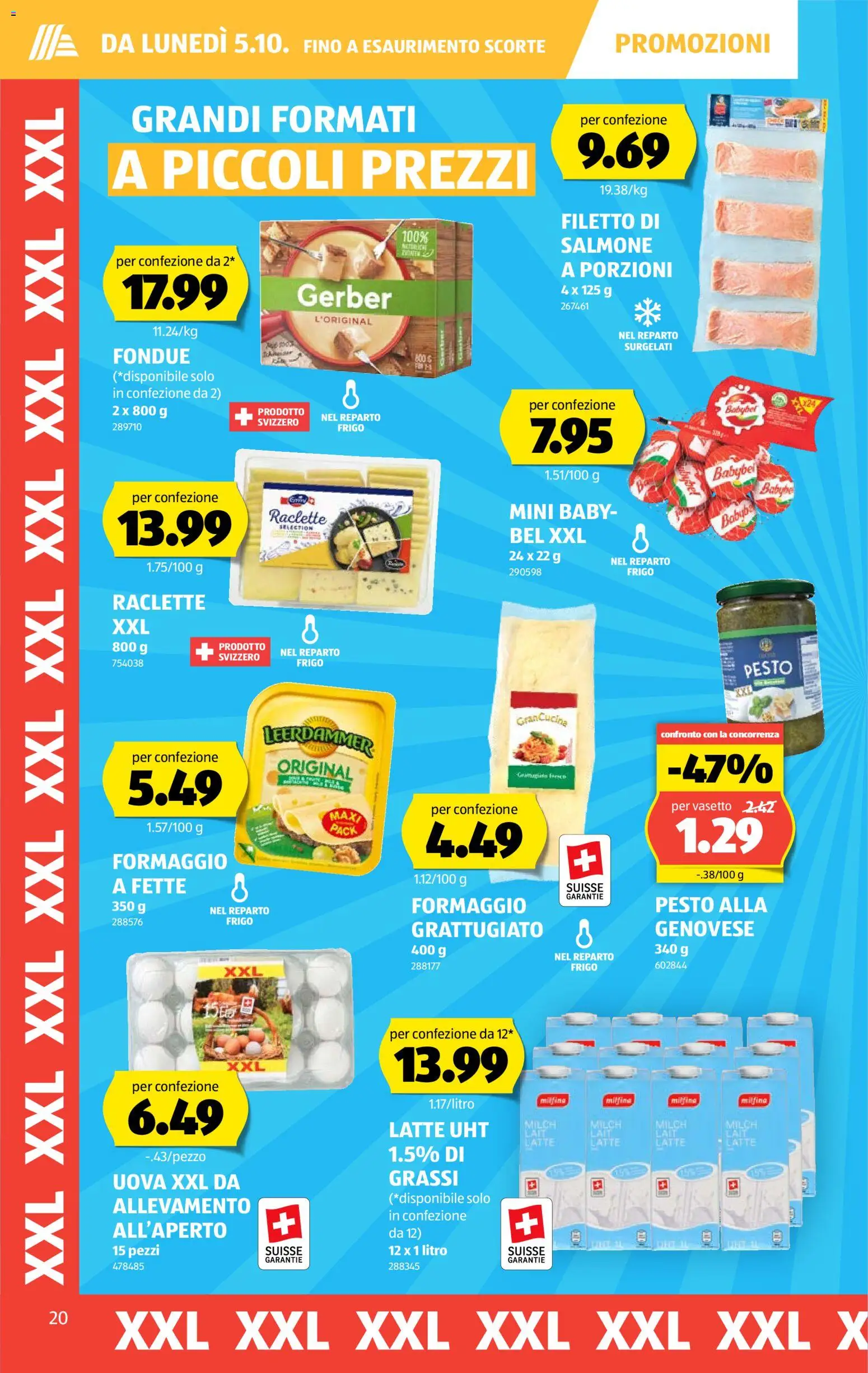 Aldi aktionen IT – gültig ab 01.10.2026 | Seite: 20 | Produkte: Milch, Raclette, Fondue