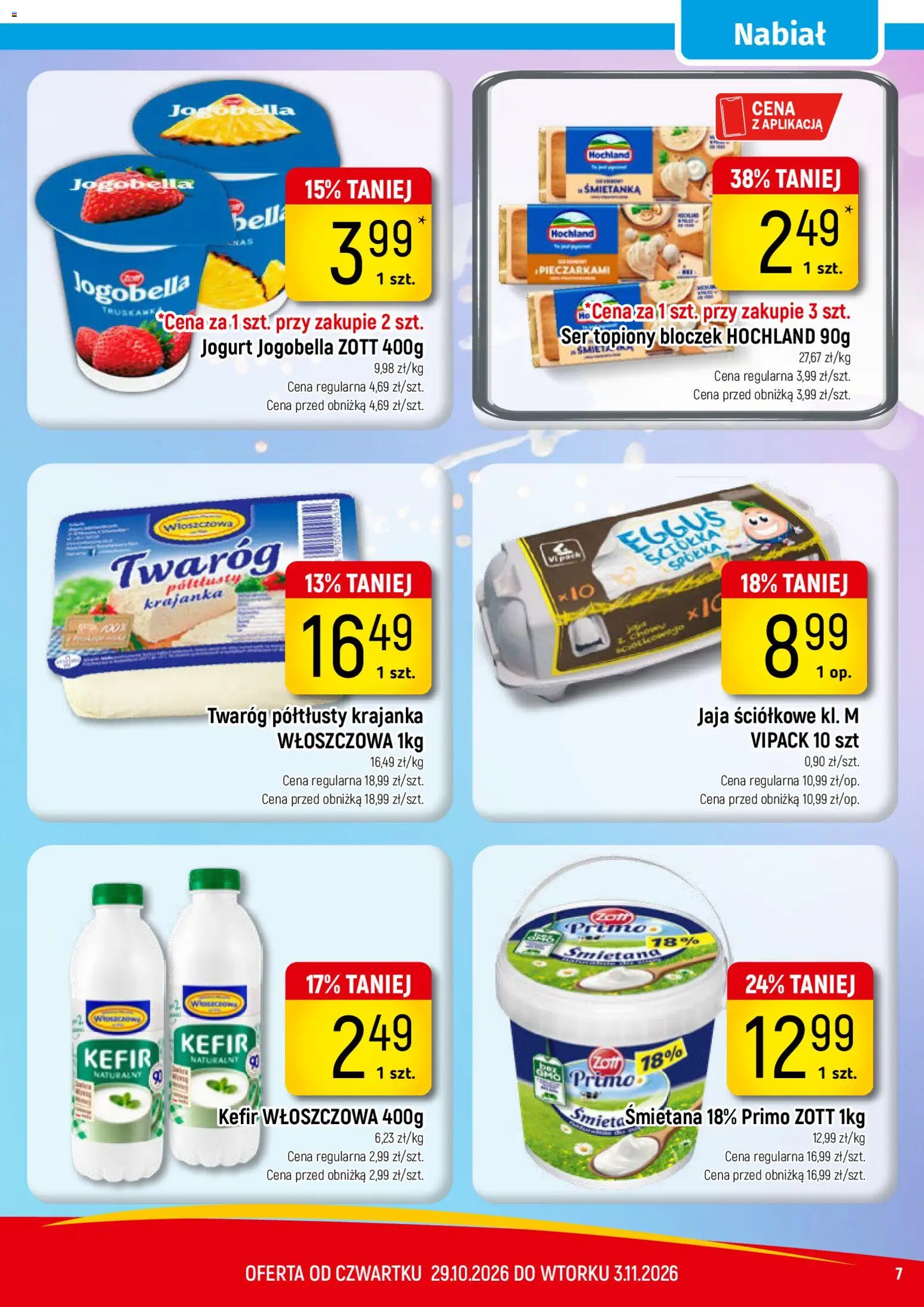 Piotruś Pan gazetka od 29.10.2026 | Strona: 7 | Produkty: Twaróg półtłusty, Bell, Ser, Jaja