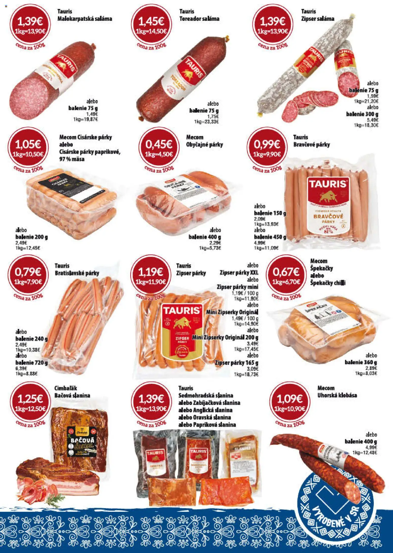 Nové CBA Verex akcie – leták je platný od 01.10.2026 | Strana: 3 | Produkty: Saláma, Slanina, Chilli, Párky