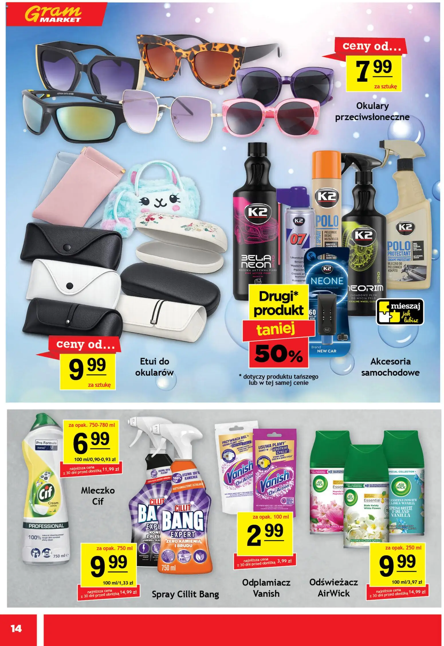 Gram Market gazetka od 13.05.2026 | Strona: 14 | Produkty: Vanish, Okulary, Okulary przeciwsłoneczne, Kwiaty