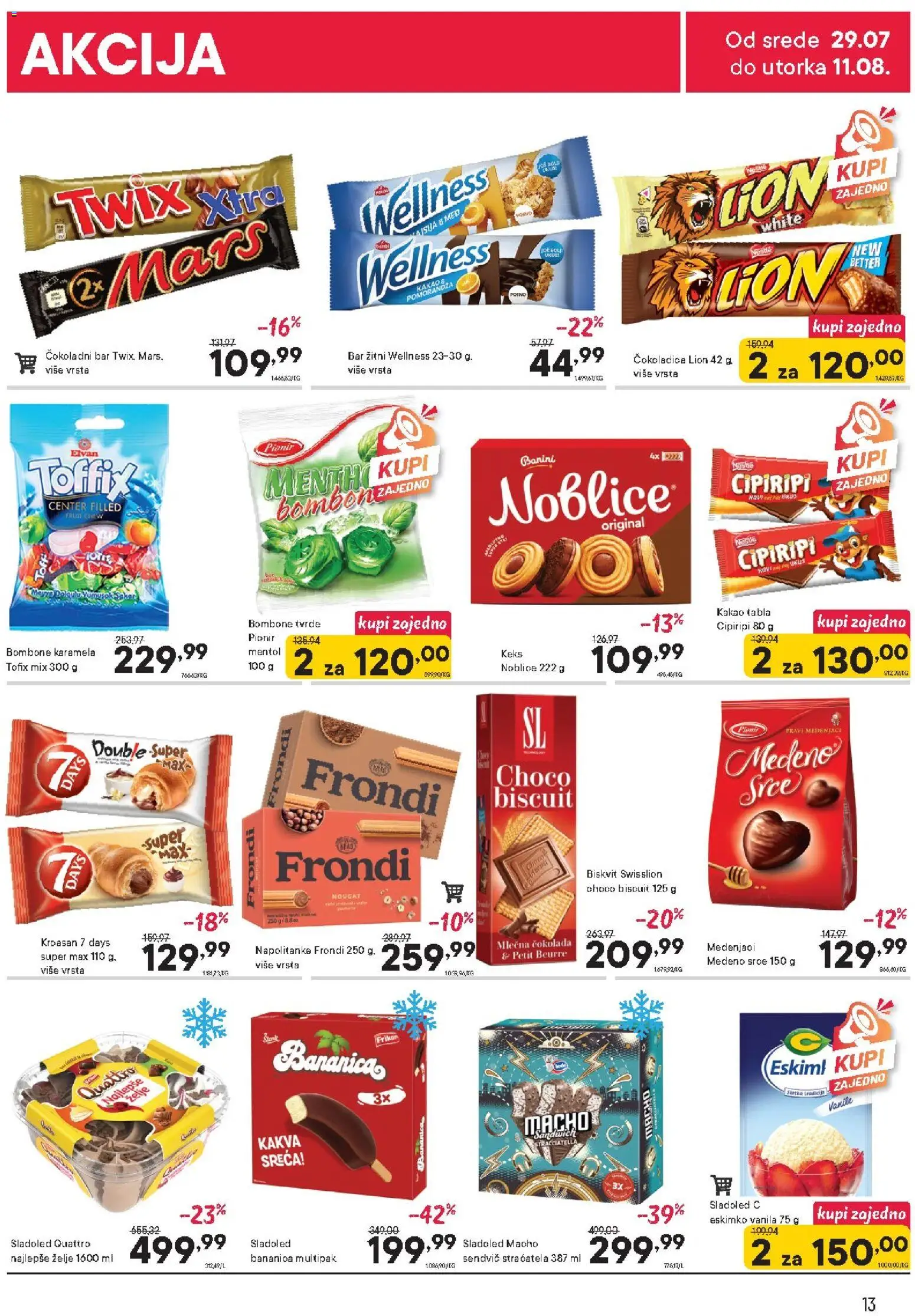 PerSu katalog - važi od 29.07.2026 | Strana: 13 | Proizvode: Keks, Sladoled, Med, Napolitanke