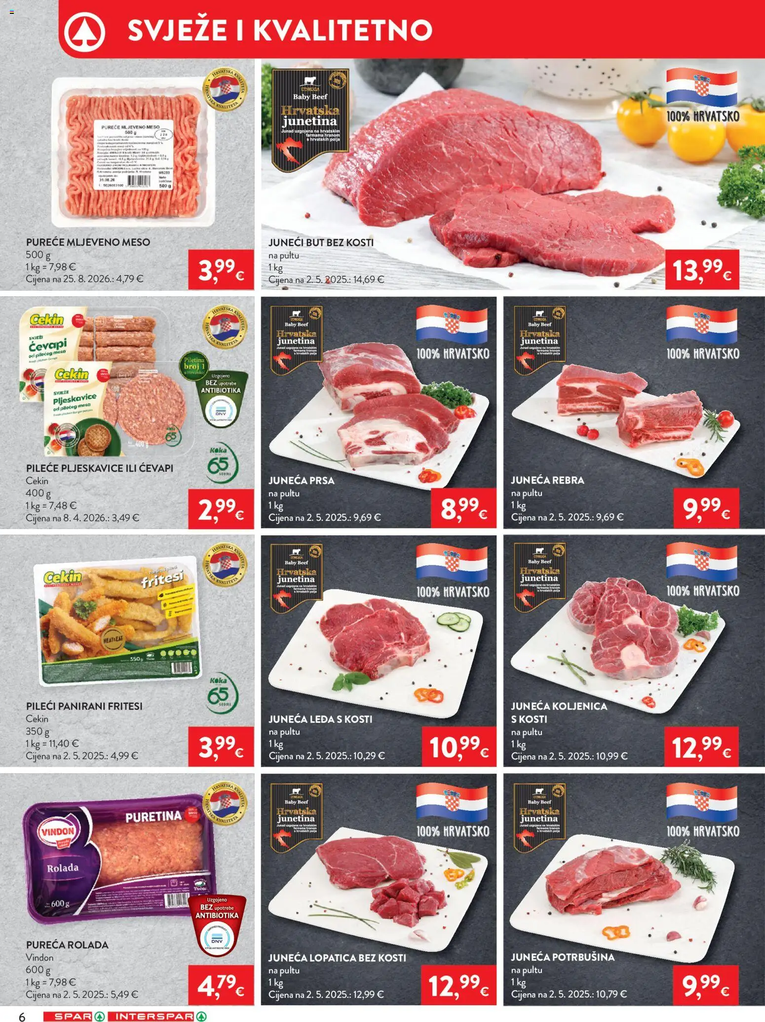 Interspar katalog | vrijedi od 02.09.2026 | Stranica: 8 | Proizvodi: Juneći but, Pljeskavice, Pureće mljeveno meso, Lopatica
