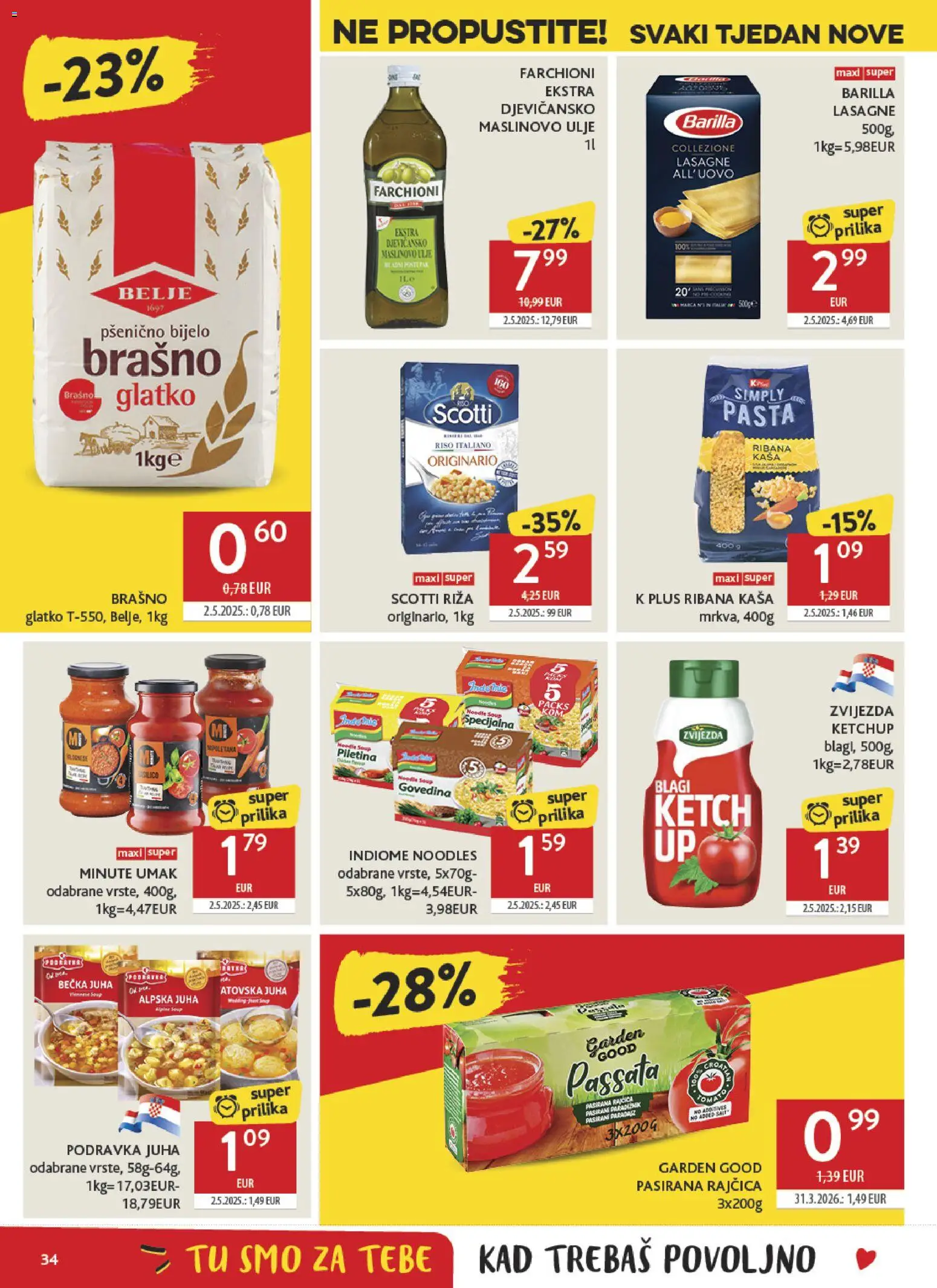 Konzum HR akciós ujság - amely érvényes a következő dátumtól: 2026.09.23. | Oldal: 34 | Termékek: Podravka, Barilla, Lasagne, Ketchup