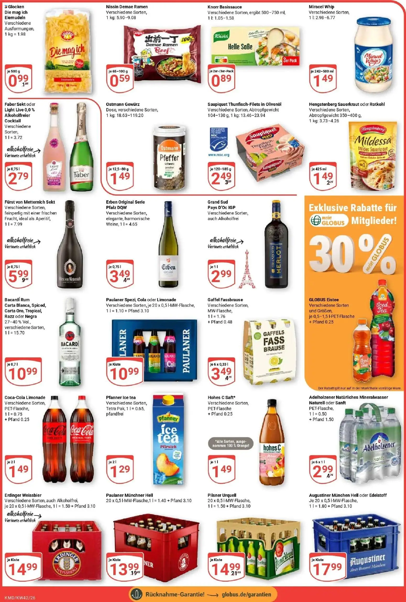 Globus Prospekt Köln (ab 12.10.2026) » Angebote online | Seite: 6 | Produkte: Furst von metternich, Weißbier, Knorr, Hohes c