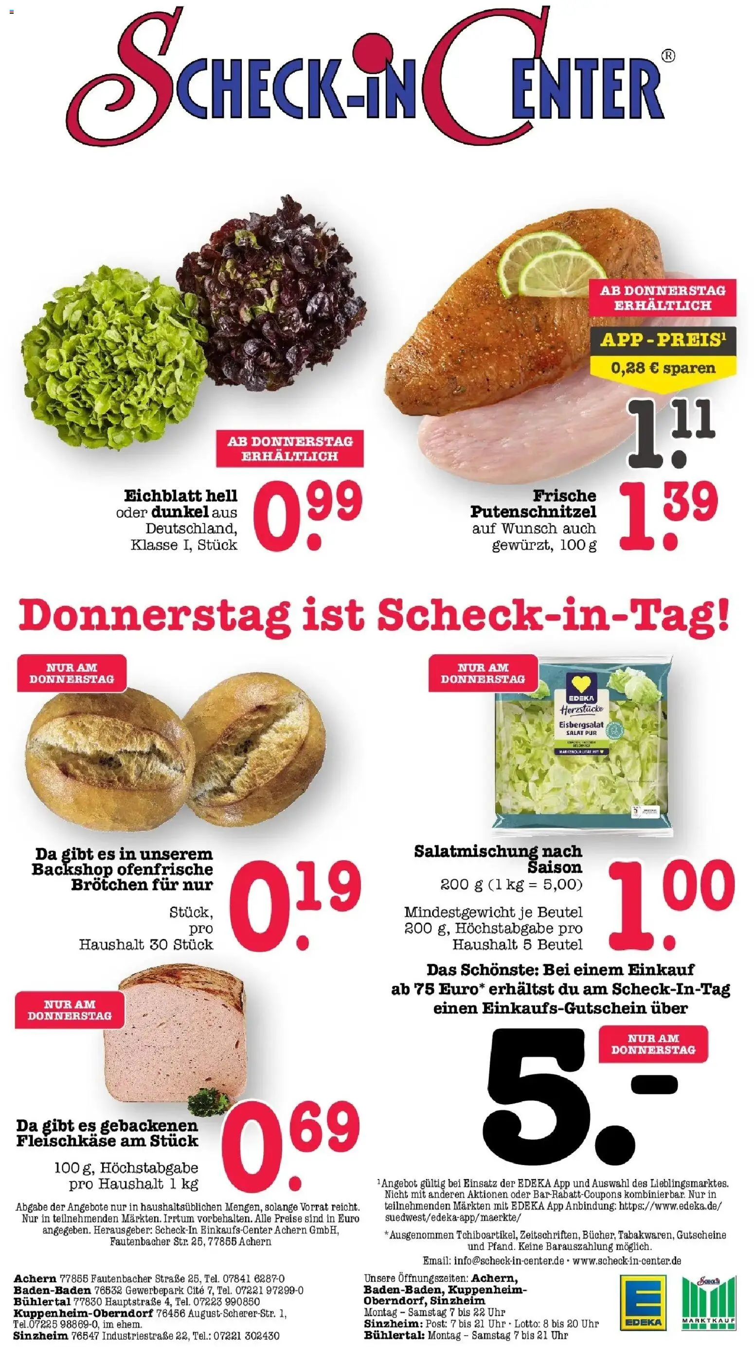 Edeka Prospekt Bühlertal (ab 07.09.2026) » Angebote Online | Seite: 70 | Produkte: Ofenfrische, Putenschnitzel, Salat, Uhr