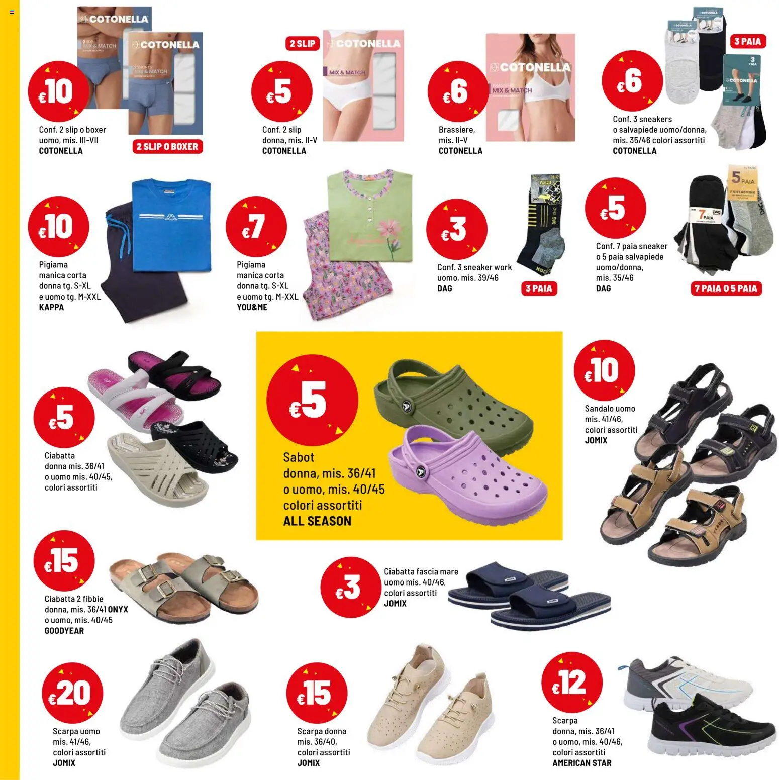 Volantino Iper del 12.06.2026 | Pagina: 38 | Prodotti: Slip, Boxer, Sneakers, Sabot