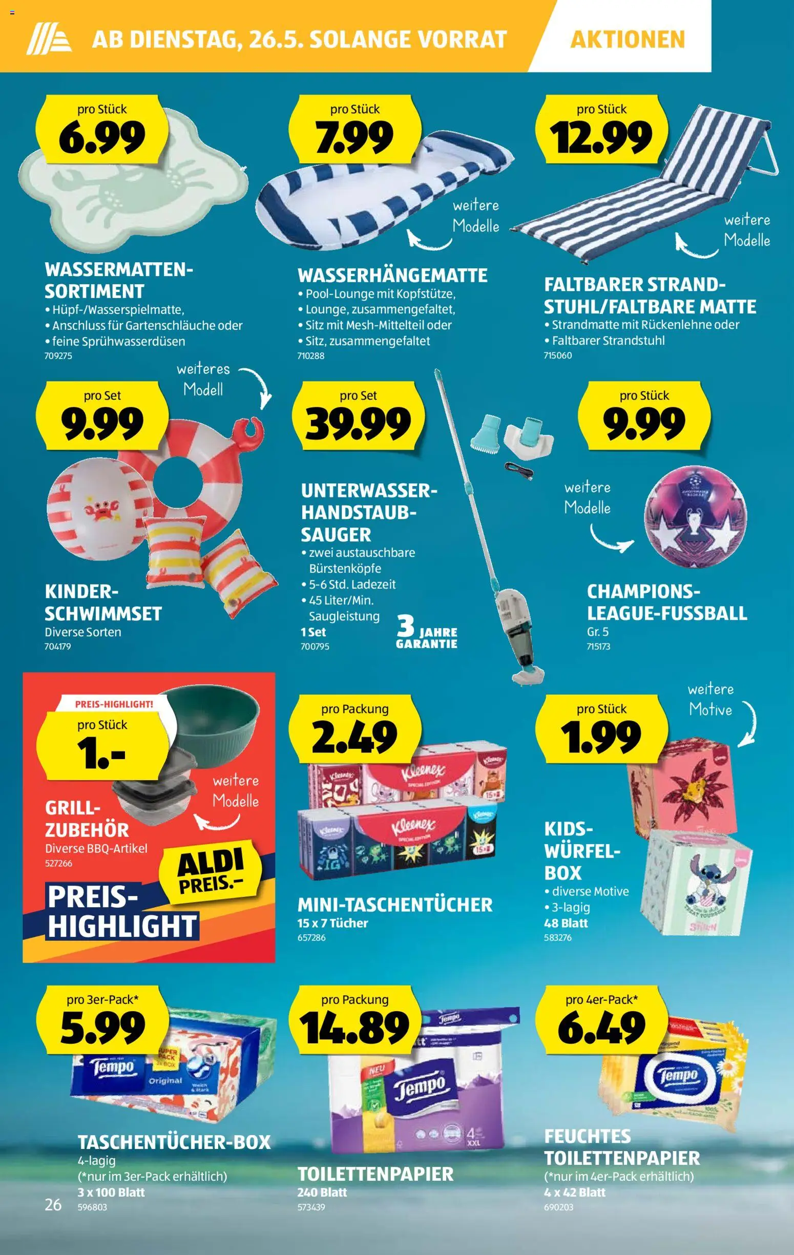 Aldi aktionen – gültig ab 21.05.2026 | Seite: 26 | Produkte: Grill, Toilettenpapier