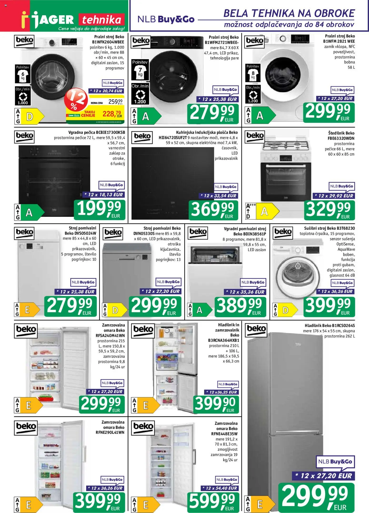 Novi Jager katalog ponudbe – veljaven od 05.08.2026 | Stran: 10 | Izdelki: Pralni stroj, Susilni stroj, Pomivalni stroj, Štedilnik