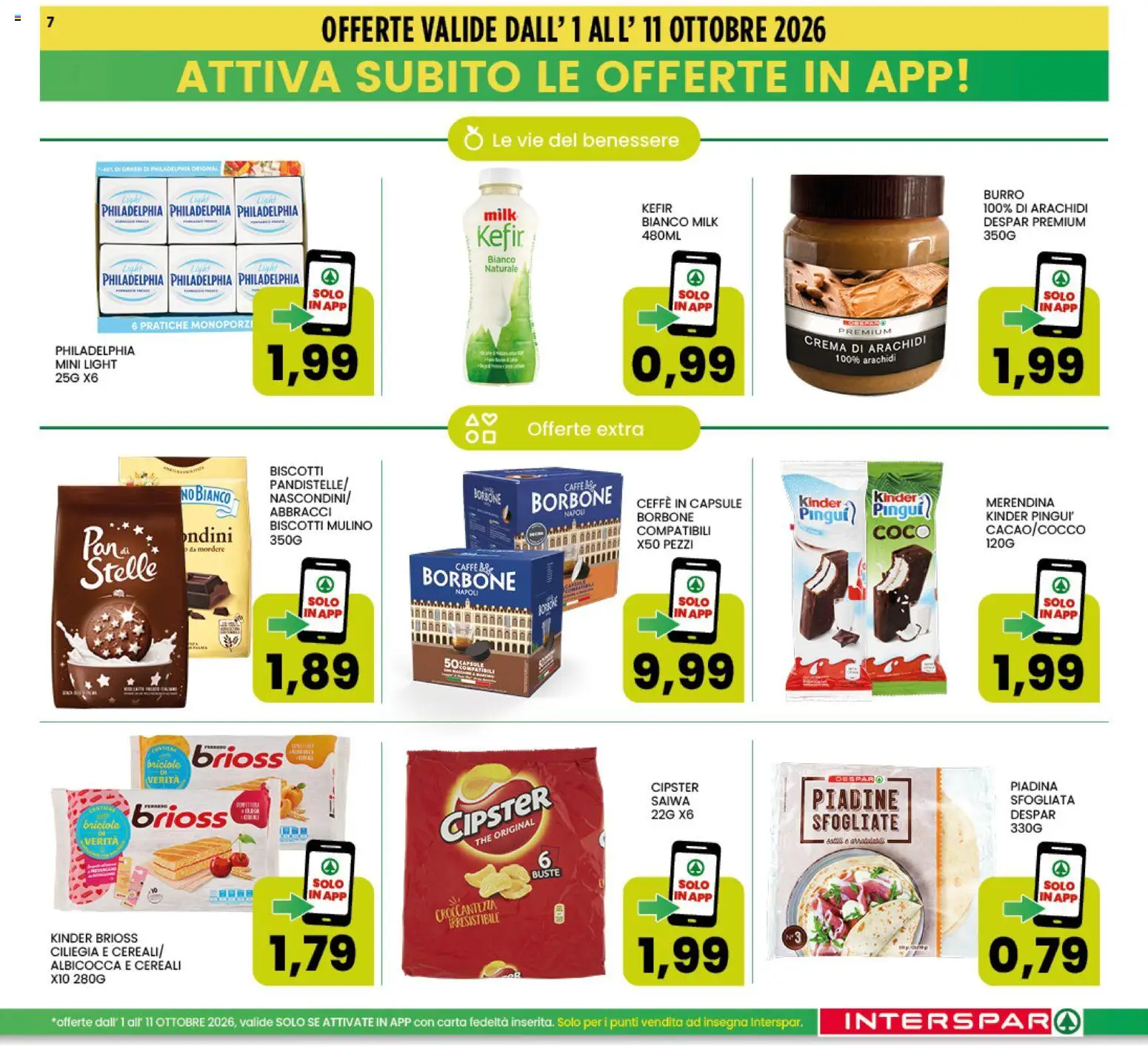Volantino Interspar del 01/10/2026 | Pagina: 7 | Prodotti: Kefir, Caffè, Cereali, The