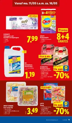 W5 Gedemineraliseerd water, 5 l - 0,24 EUR/kg - Voorbeeld van een folder van Lidl, geldig van 11.05.2026 | Pagina: 13