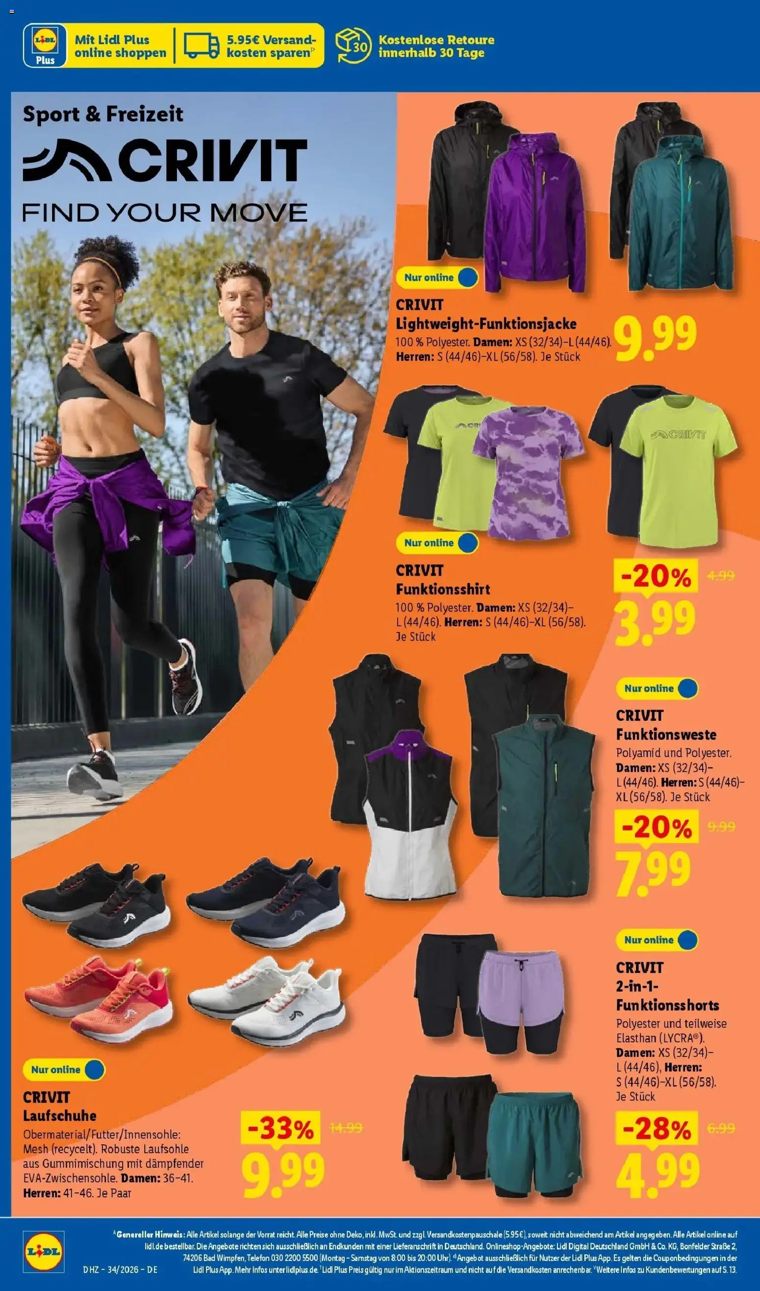 Lidl Prospekt Mühlacker (ab 17.08.2026) zum Blättern » Angebote | Seite: 10 | Produkte: T-Shirt, Bad, Laufschuhe, Telefon