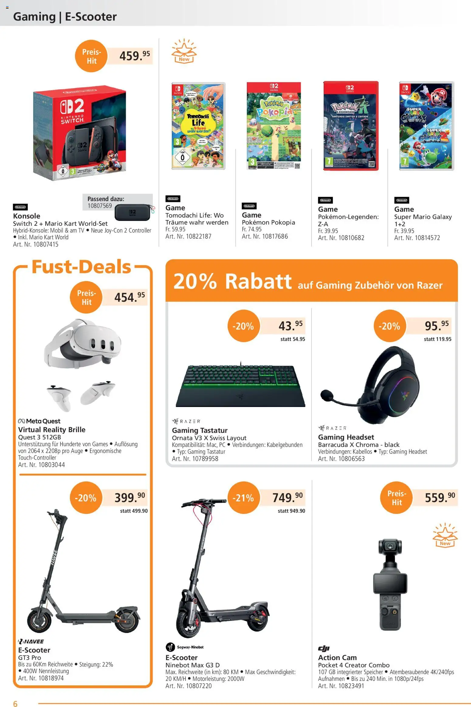 Fust aktionen – gültig ab 01.05.2026 | Seite: 6 | Produkte: Action Cam, Headset, Brille, Pc