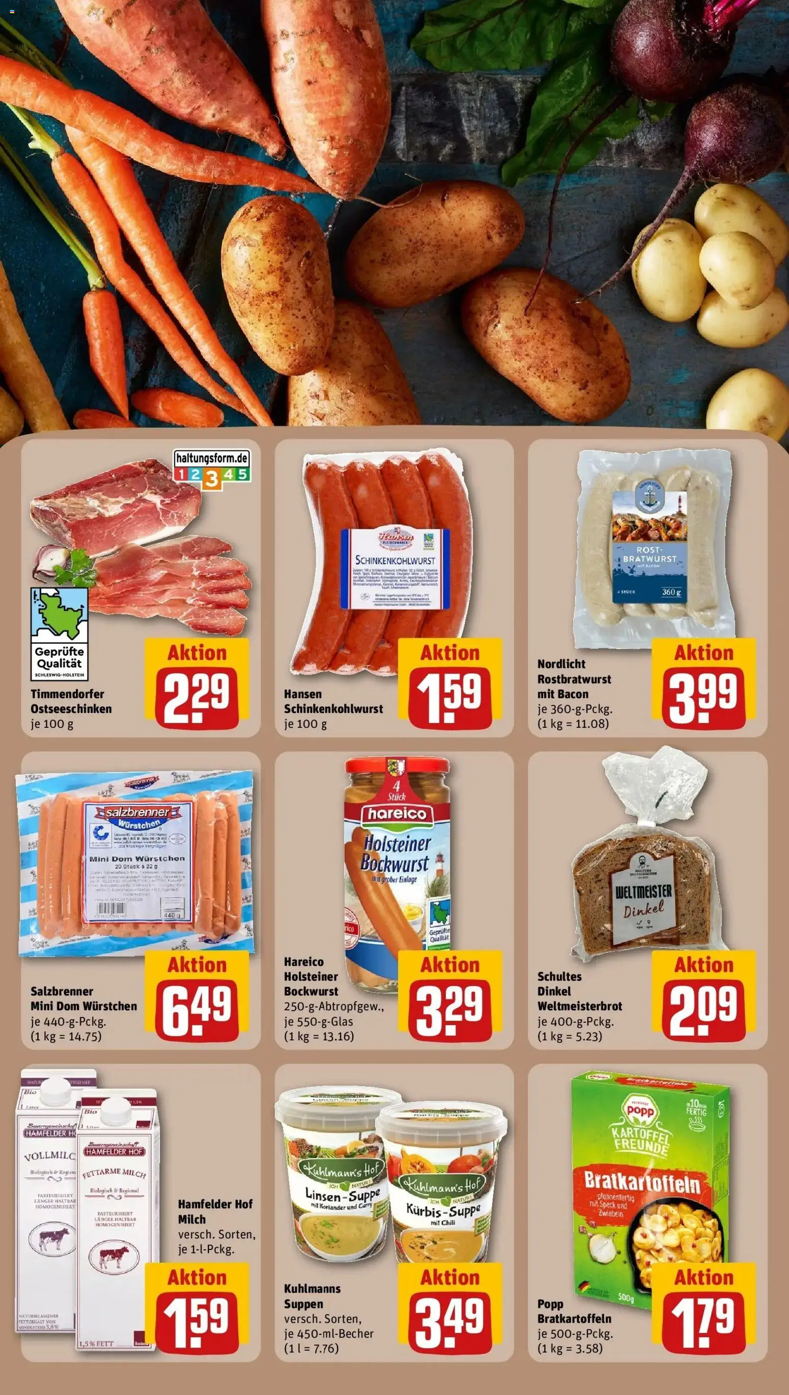 REWE Prospekt ab 26.10.2026 zum Blättern » Angebote | Seite: 27 | Produkte: Bockwurst, Milch, Bratwurst, Zwiebeln