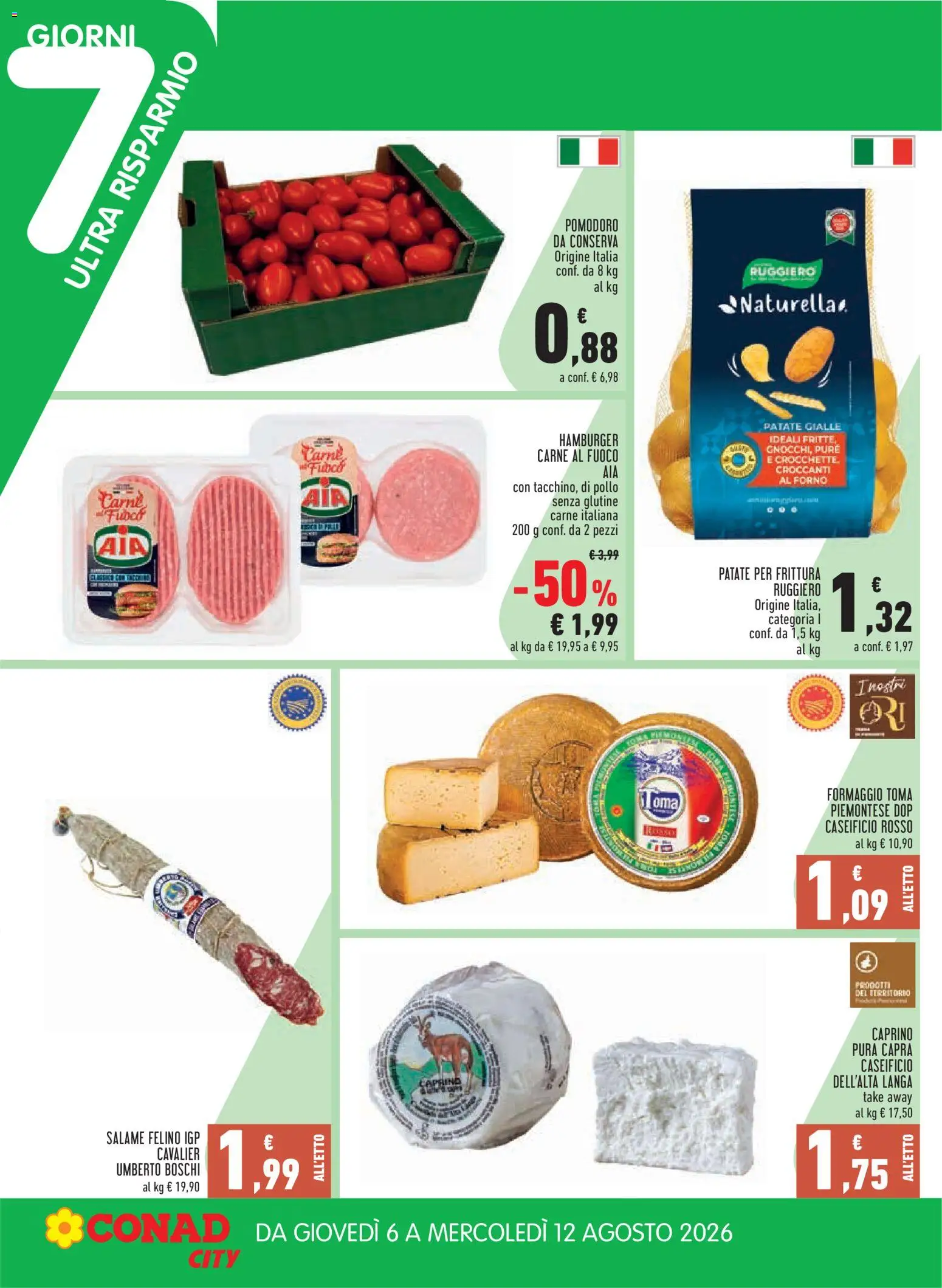 Volantino Conad del 06/08/2026 | Pagina: 2 | Prodotti: Senza glutine, Pollo, Pomodoro, Forno