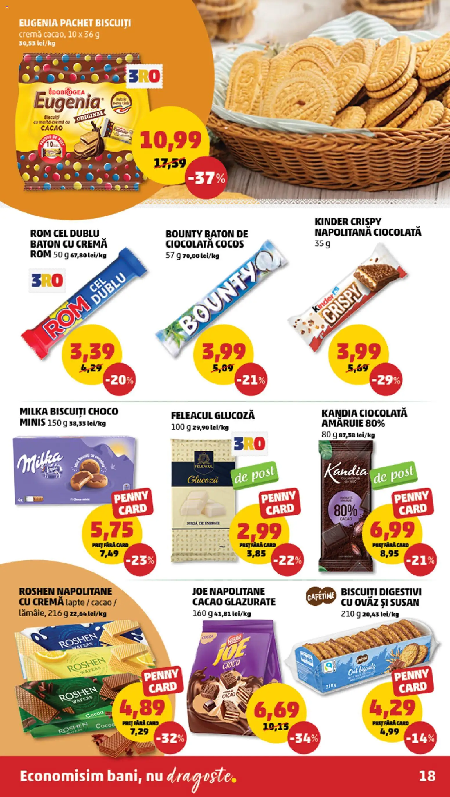 Noul catalog PENNY – valabil de la 05.08.2026 | Pagină: 18 | Produse: Napolitane, Lapte, Ciocolată, Rom