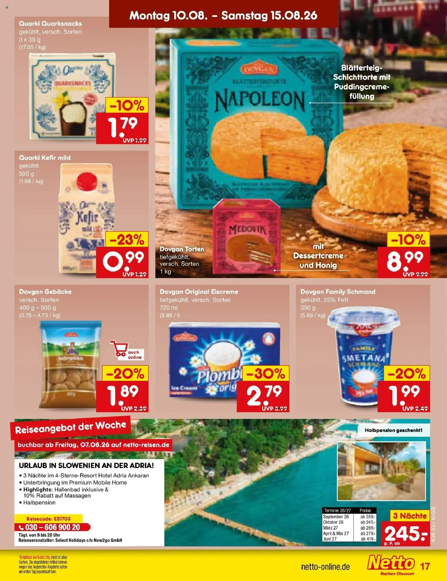 Netto Marken-Discount Prospekt Jüchen (ab 10.08.2026) » Angebote | Seite: 21 | Produkte: Kefir, Eiscreme, Uhr