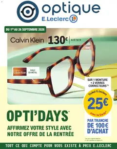 E.Leclerc - Prévisualisation de E.Leclerc Opti'Days de la rentrée valide à partir de 01/09/2026