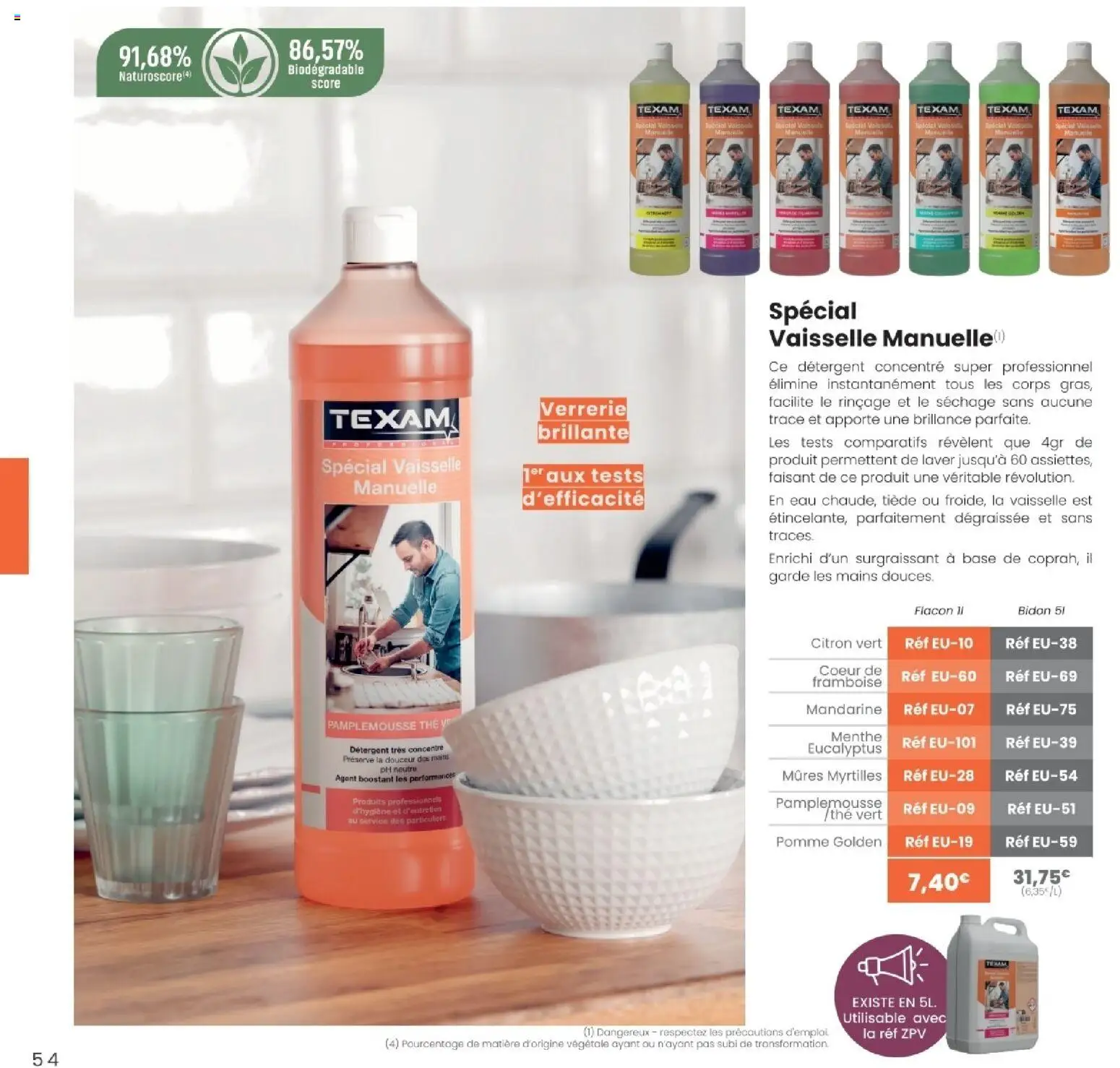 {H1} | Page: 54 | Produits: Pamplemousse, Pomme, Base, Détergent