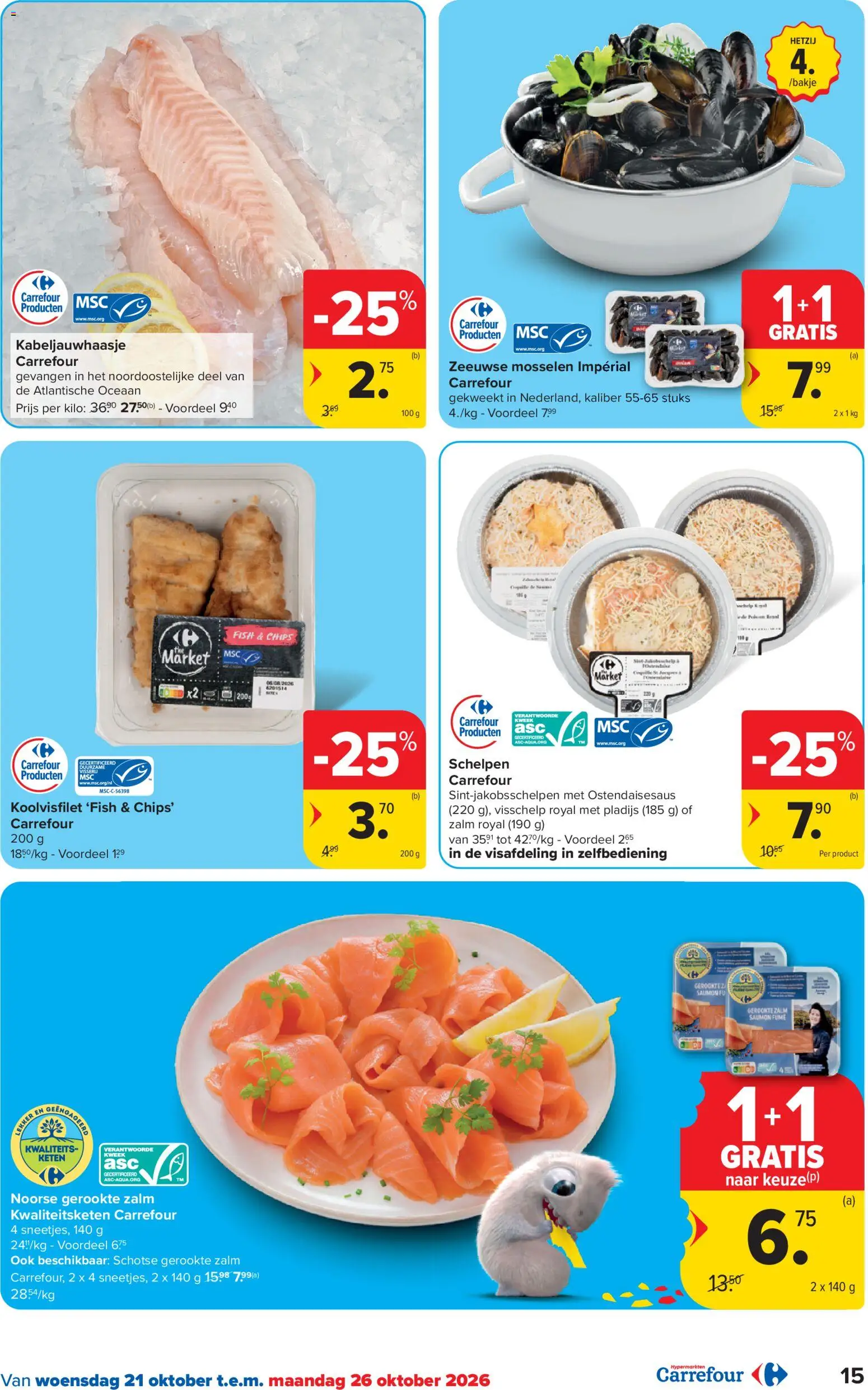 {H1} | Pagina: 15 | Producten: Zalm, Mosselen, Chips, Gerookte zalm