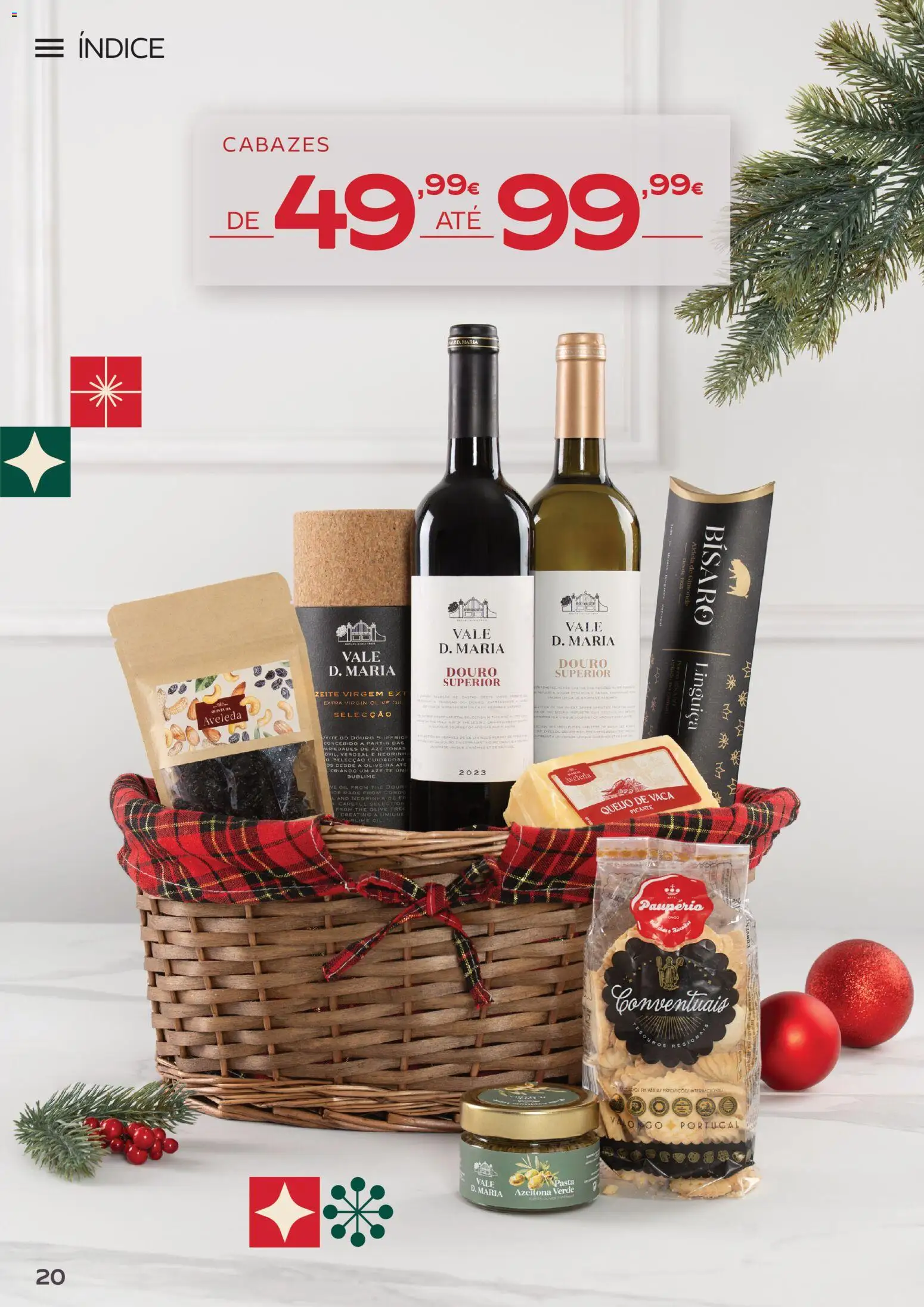 Continente Cabazes de Natal │ válido de 06/10/2026 | Página: 20 | Produtos: Azeite, Azeitonas, Linguiça, Queijo
