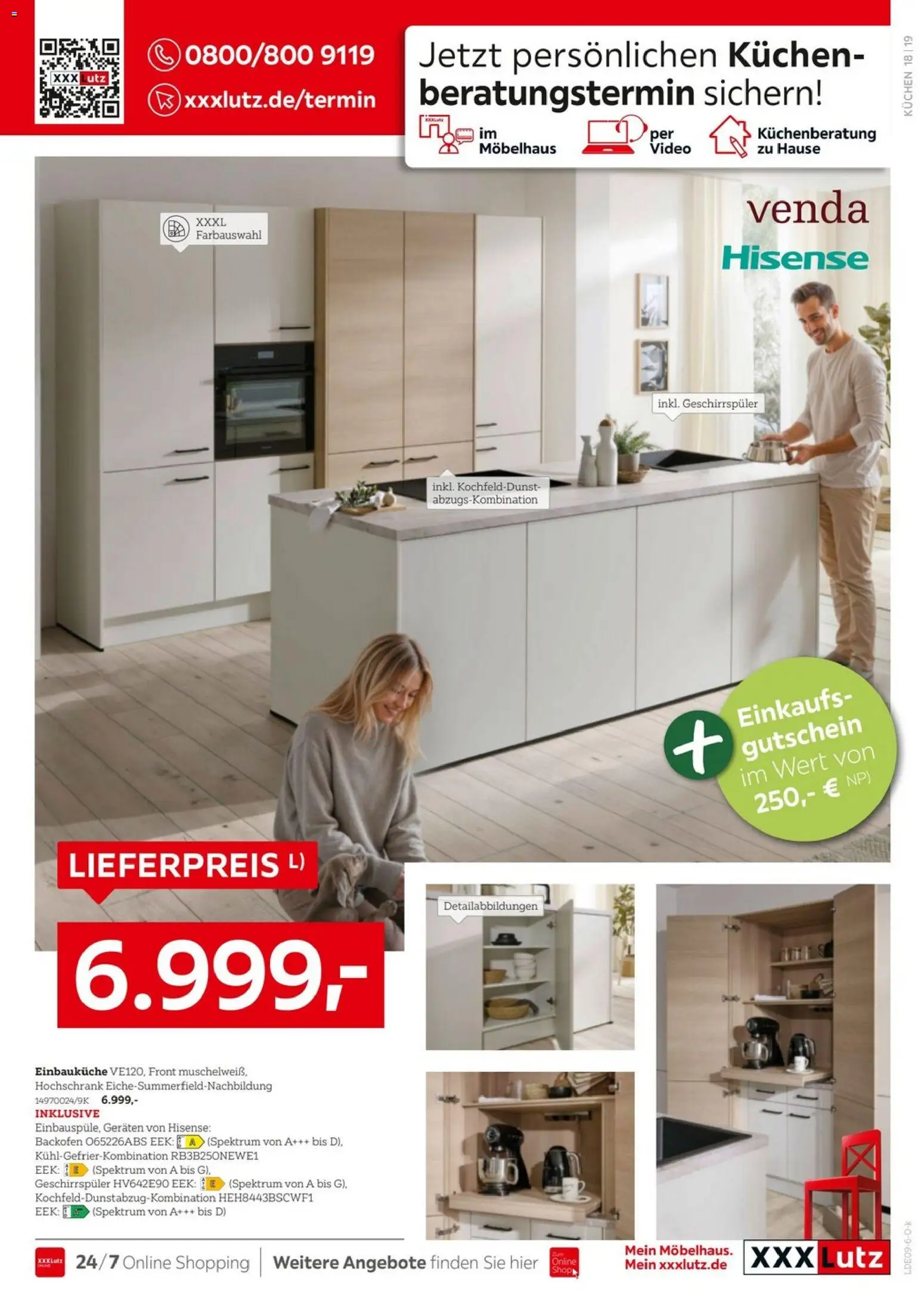 XXXLutz Nr. 1 bei Küchen – gültig ab 05.09.2026 | Seite: 19 | Produkte: Einbauküche, Hochschrank, Backofen, Video