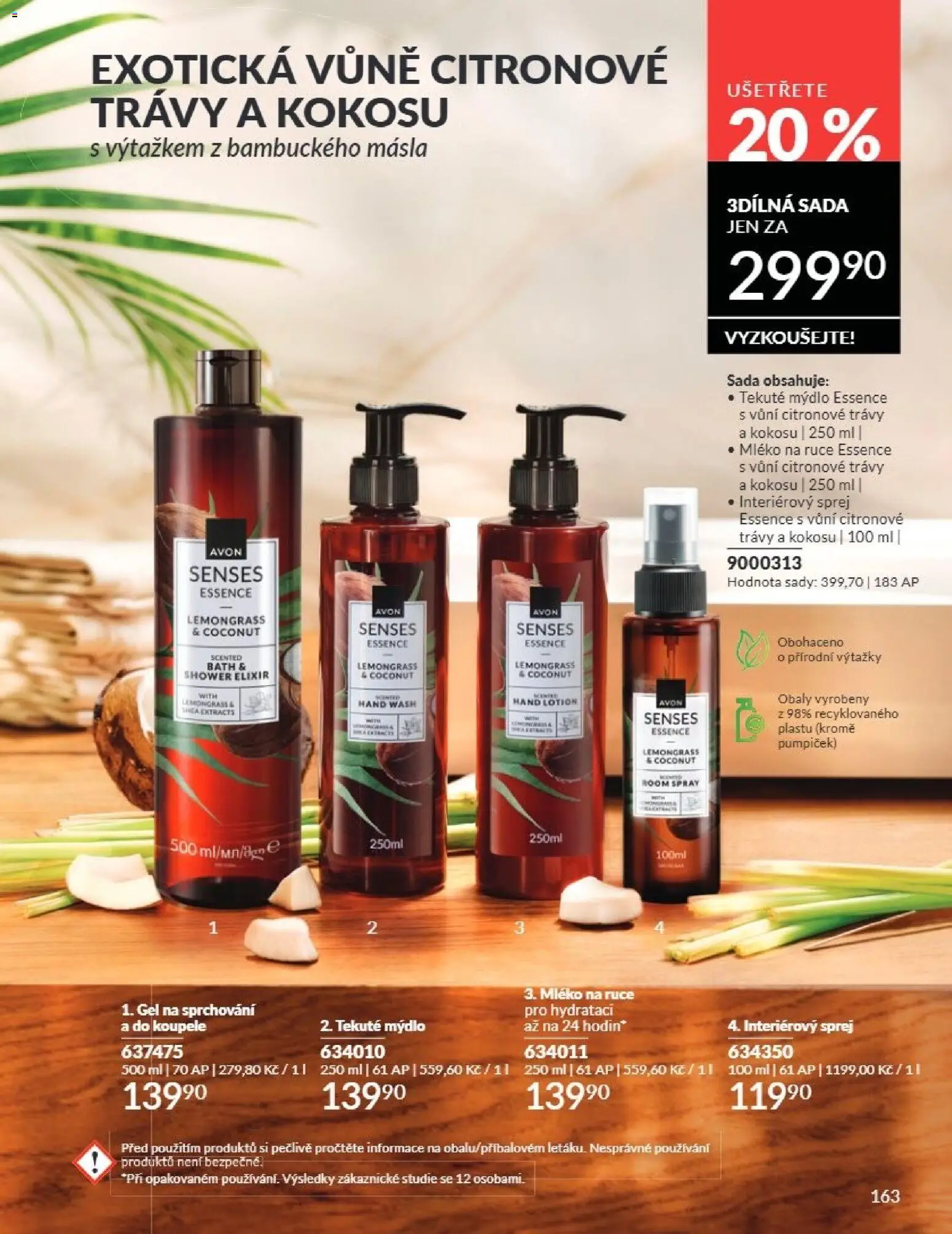 Avon Katalog 08/2026 od 01.08.2026 | Strana: 163 | Produkty: Mýdlo, Mléko, Essence