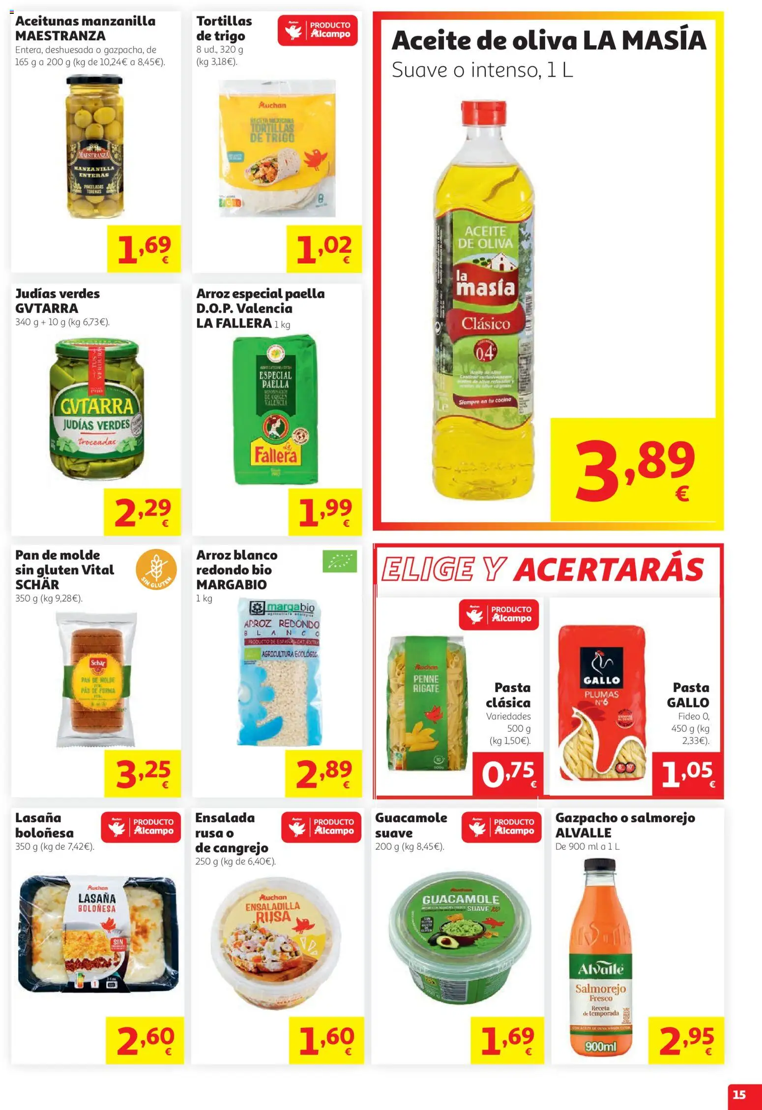 Alcampo - Superstore │ válido desde el 13/08/2026 | Página: 15 | Productos: Aceite, Judías, Arroz, Pasta