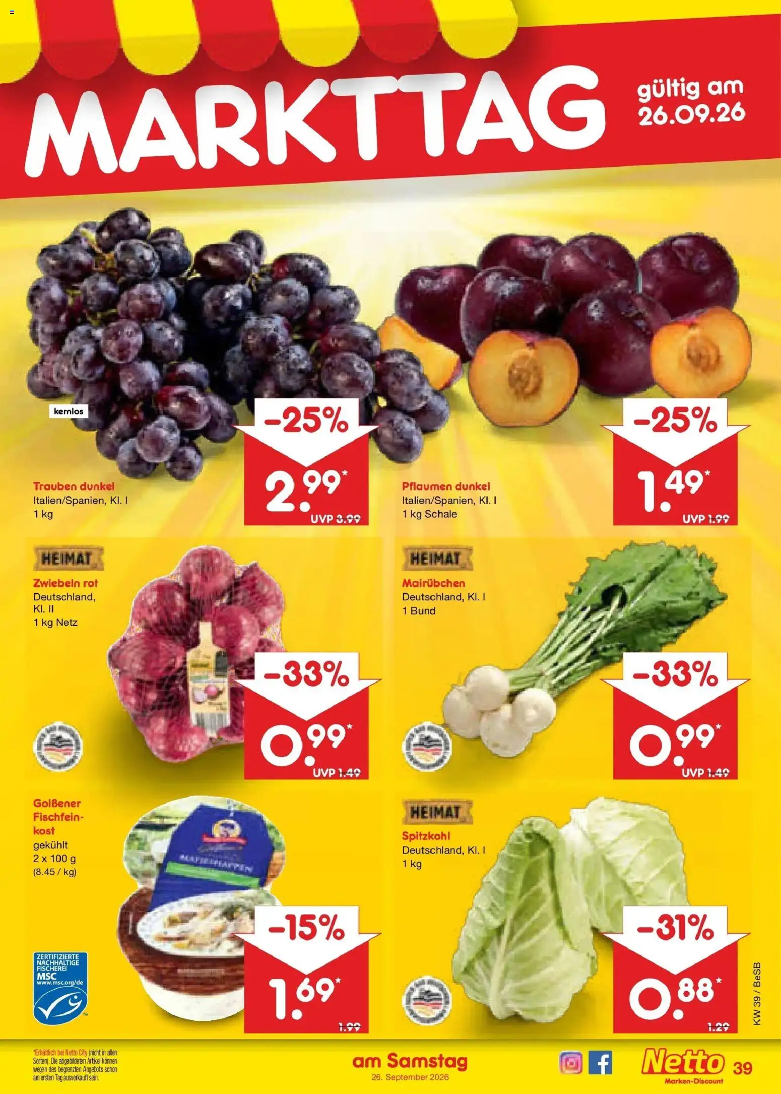 Netto Marken-Discount Prospekt Berlin-Prenzlauer Berg – gültig ab 21.09.2026 | Seite: 55 | Produkte: Pflaumen, Trauben, Zwiebeln