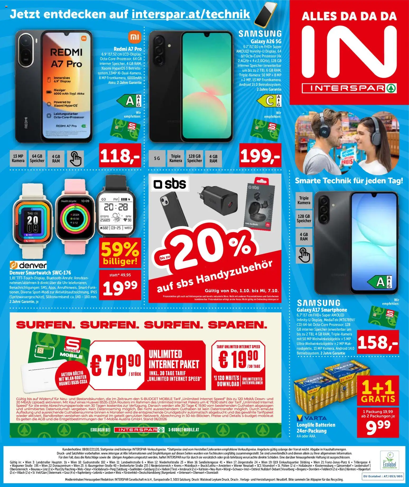 Interspar Sonderfolder Technik gültig ab 01.10.2026 | Seite: 4 | Produkte: Smartphone, Uhr, Kamera, Smartwatch