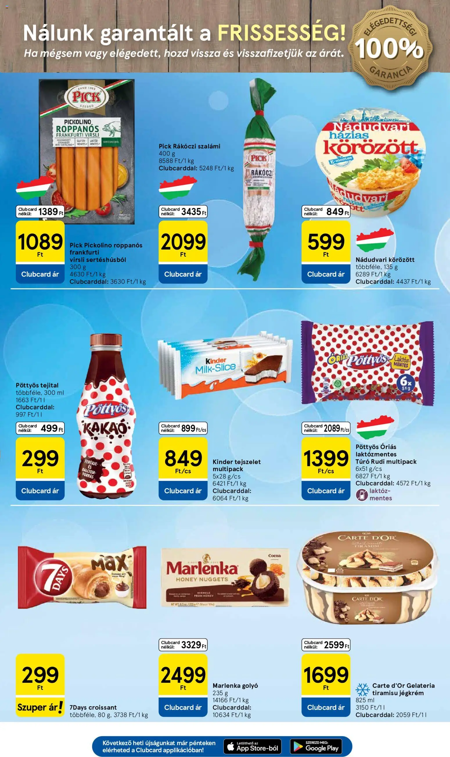Tesco akciós ujság - amely érvényes a következő dátumtól: 2026.10.01. | Oldal: 3 | Termékek: Tiramisu, Körözött, Nuggets, 7days