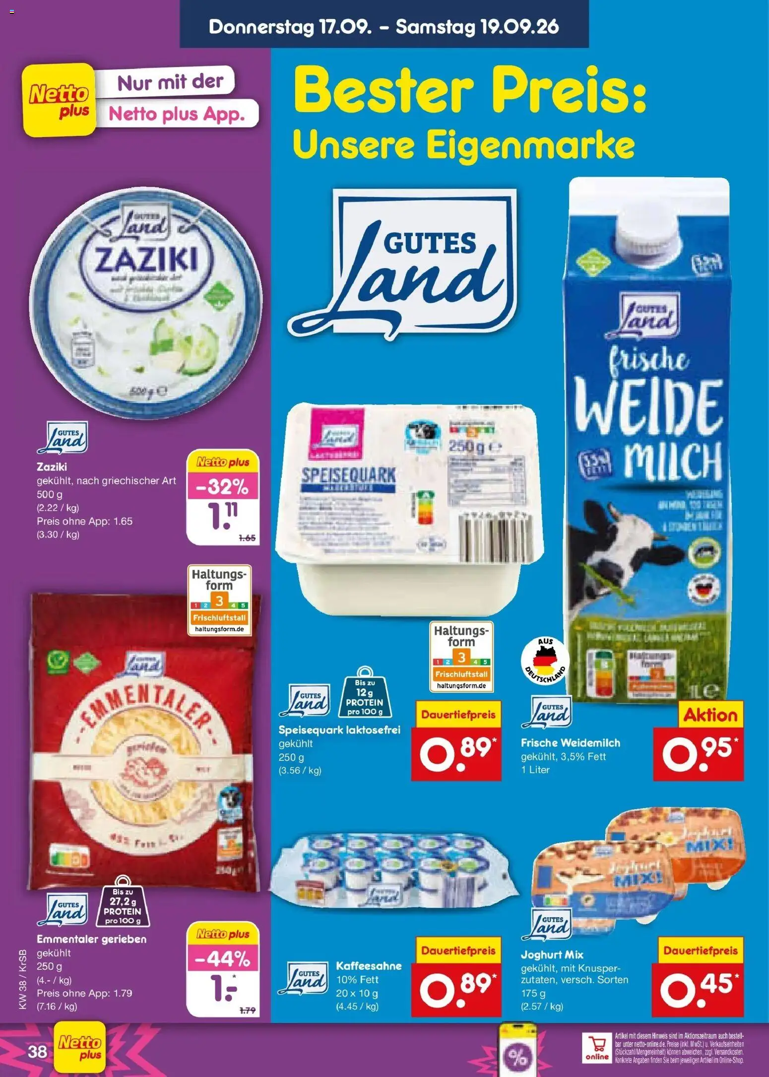 Netto Marken-Discount Prospekt Baesweiler – gültig ab 14.09.2026 | Seite: 52 | Produkte: Milch, Joghurt, Speisequark