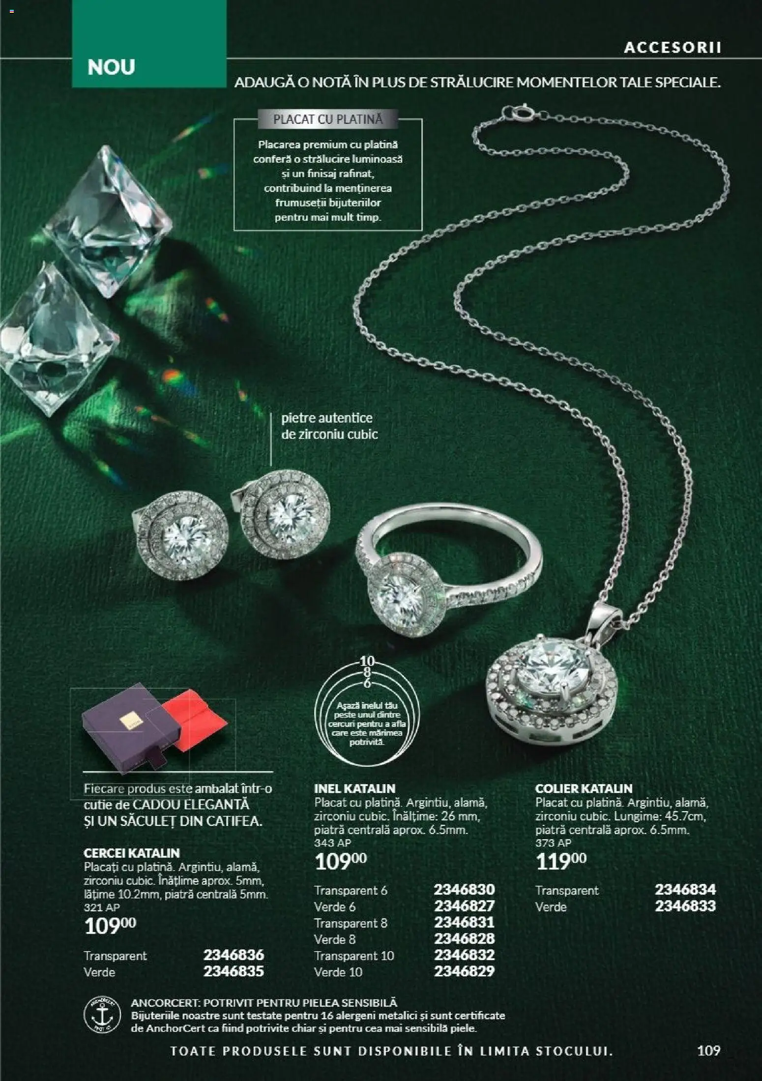 Noul catalog Avon – valabil de la 01.11.2026 | Pagină: 109 | Produse: Finisaj, Cercei, Inel, Cutie