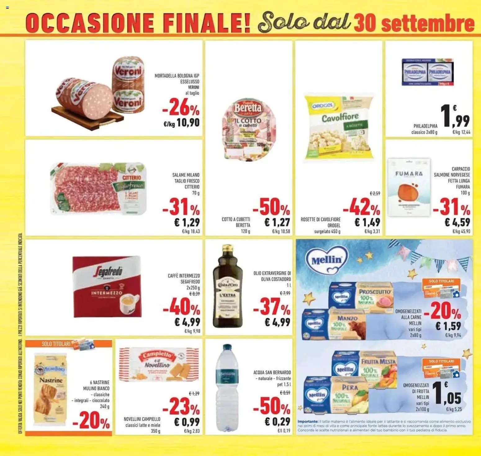 Volantino Conad dal 23/09/2026 > Anteprima | Pagina: 42 | Prodotti: Cioccolato, Acqua, Frutta, Prosciutto