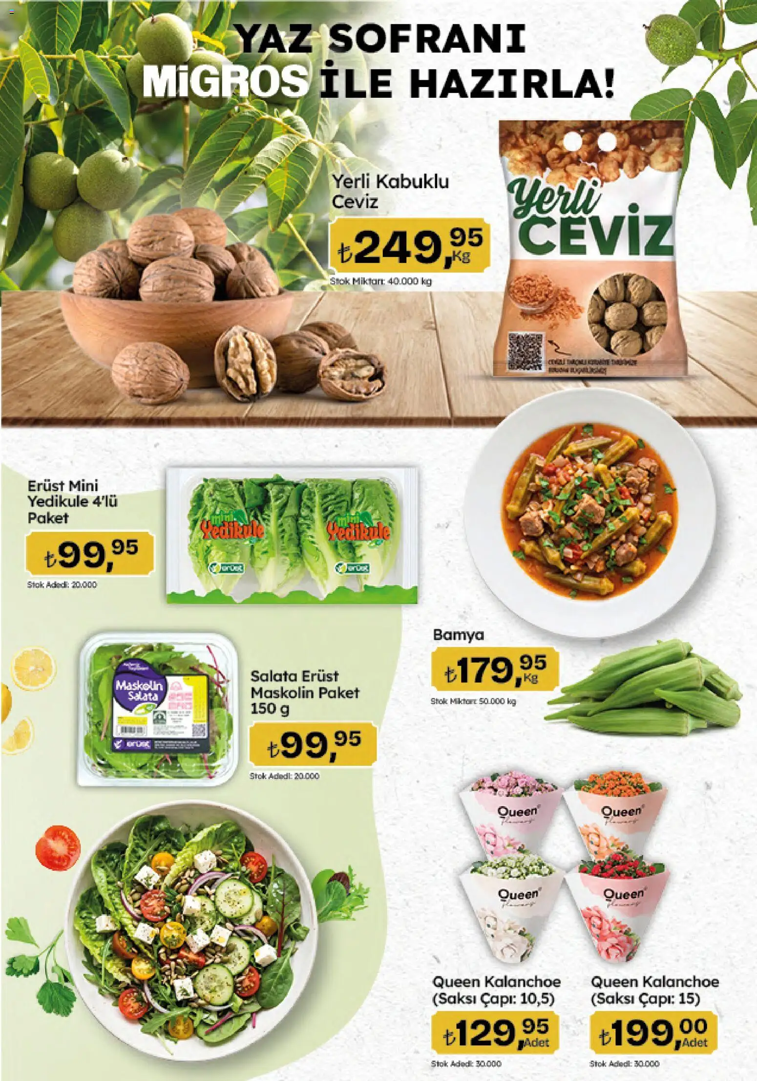 Migros Katalog - Migroskop - 09 Temmuz 2026 tarihinden itibaren geçerlidir | Sayfa: 19 | Ürünler: Saksı, Salata, Bamya, Ceviz