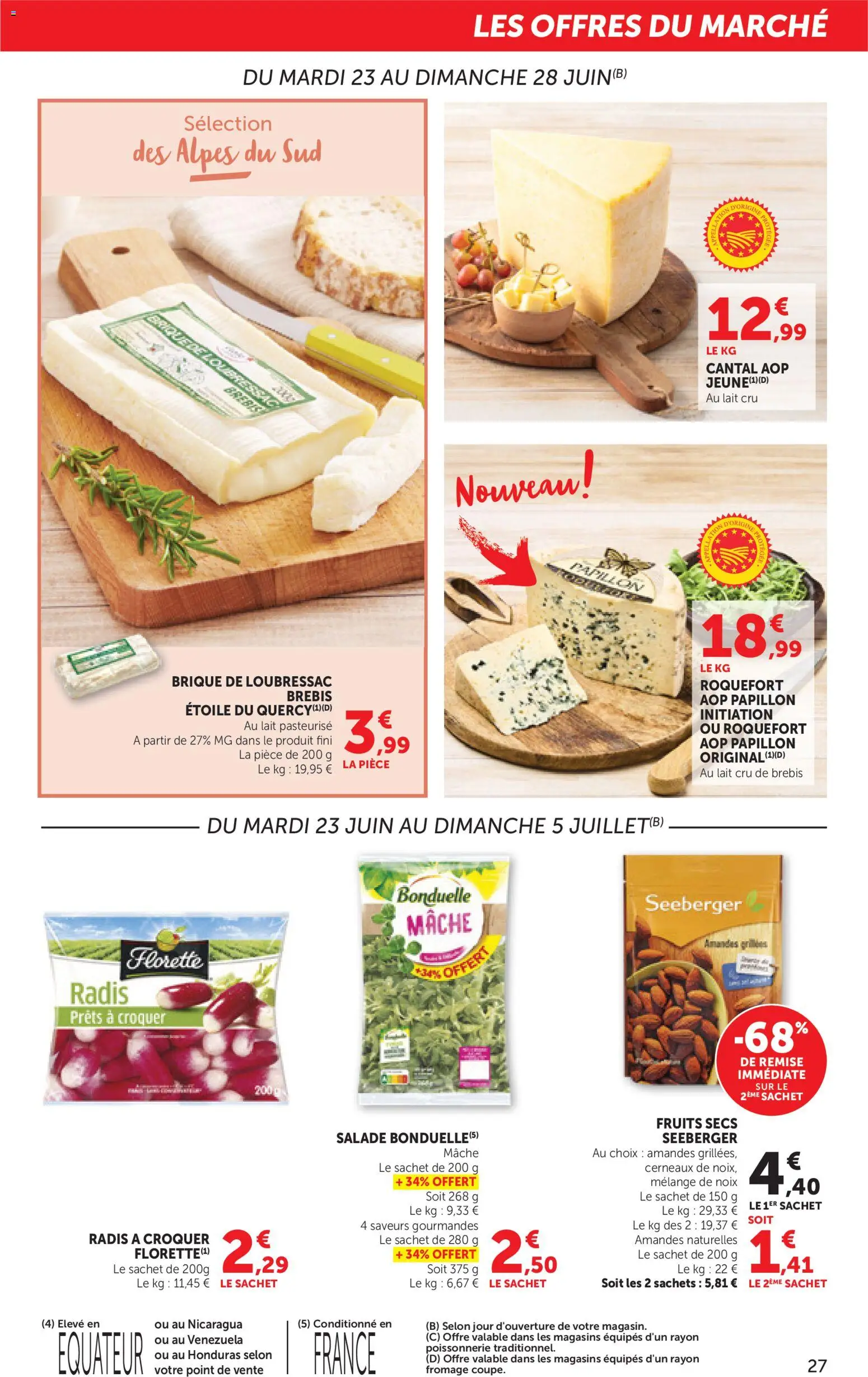 {H1} | Page: 27 | Produits: Salade, Radis, Amandes, Fruits secs