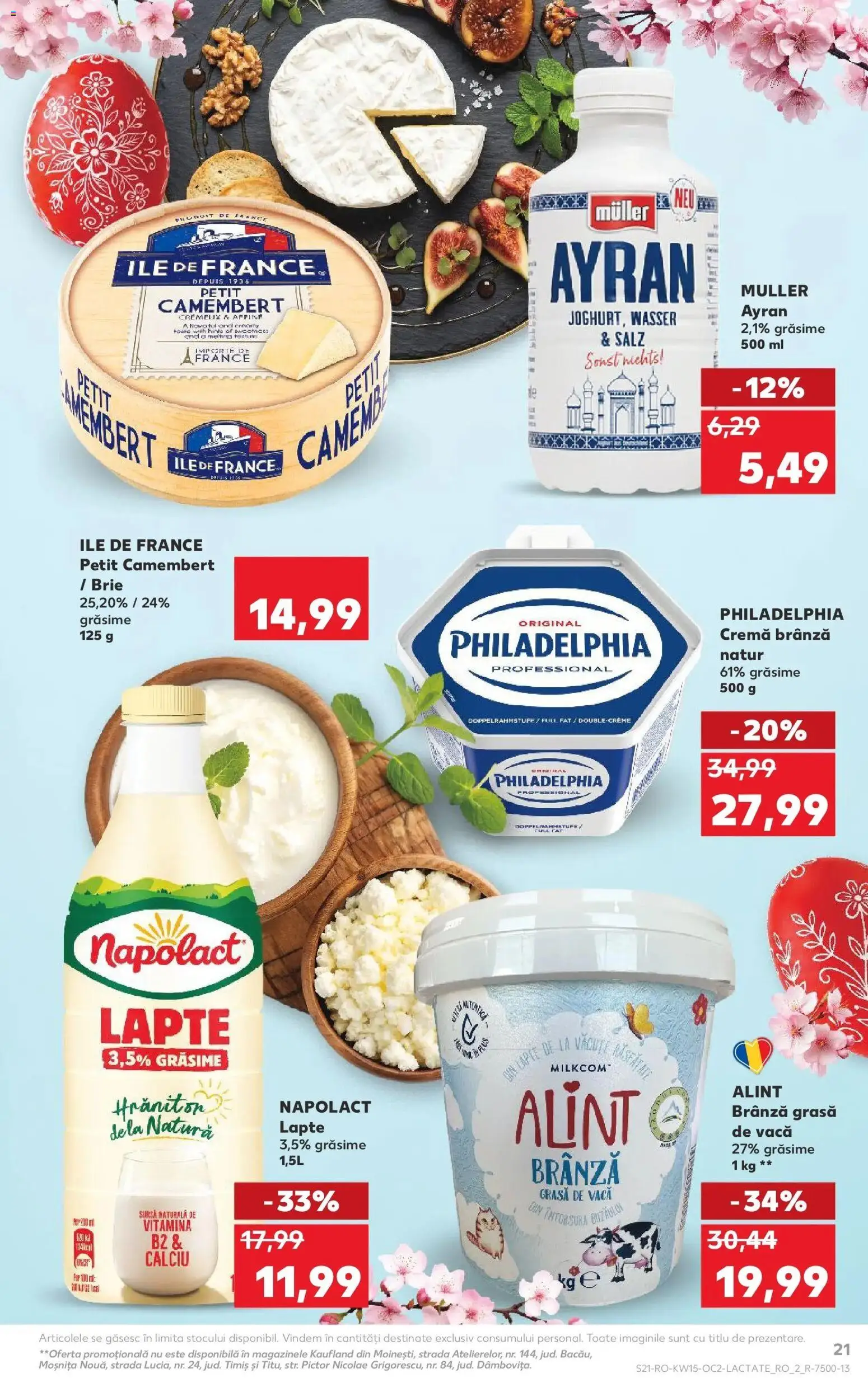 Noul catalog Kaufland – valabil de la 08.04.2026 | Pagină: 21 | Produse: Lapte, Brânză, Cremă