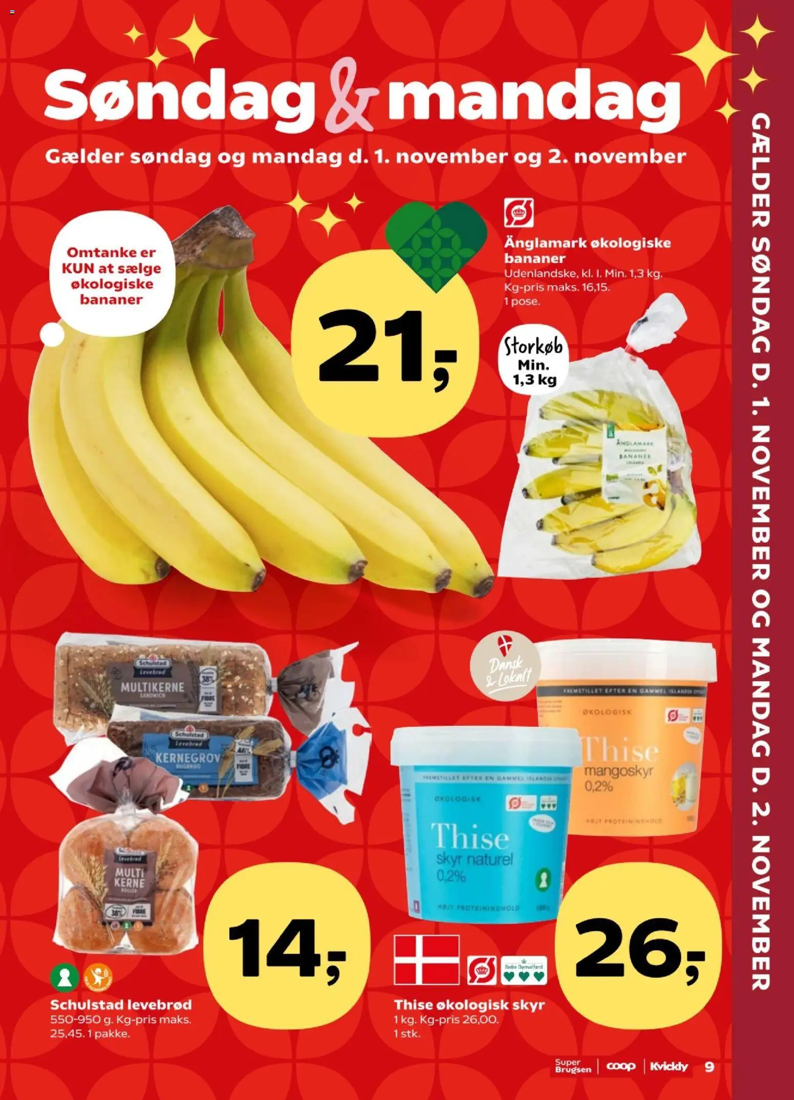 Kvickly tilbudsavis – gyldig fra 30/10/2026 | Side: 9 | Produkter: Skyr, Bananer