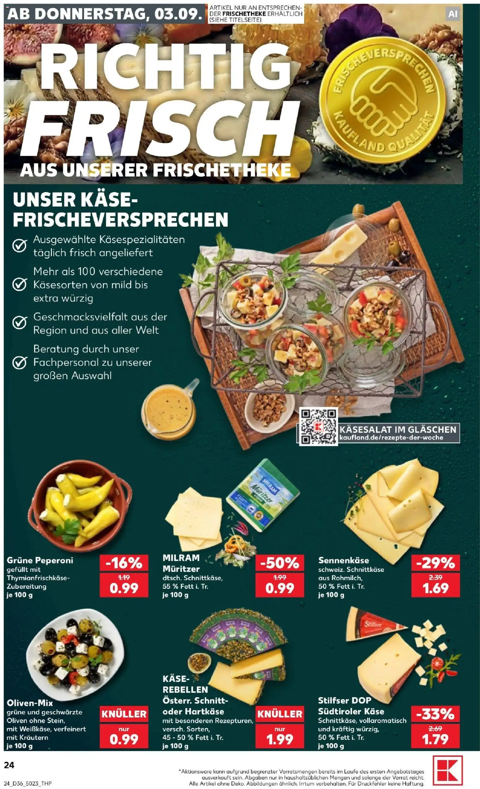Prospekt Kaufland ab 03.09.2026 » Angebote Online zum Blättern | Seite: 24 | Produkte: Putenbrust, Hahnchen, Vollkornbrot, Frischkase