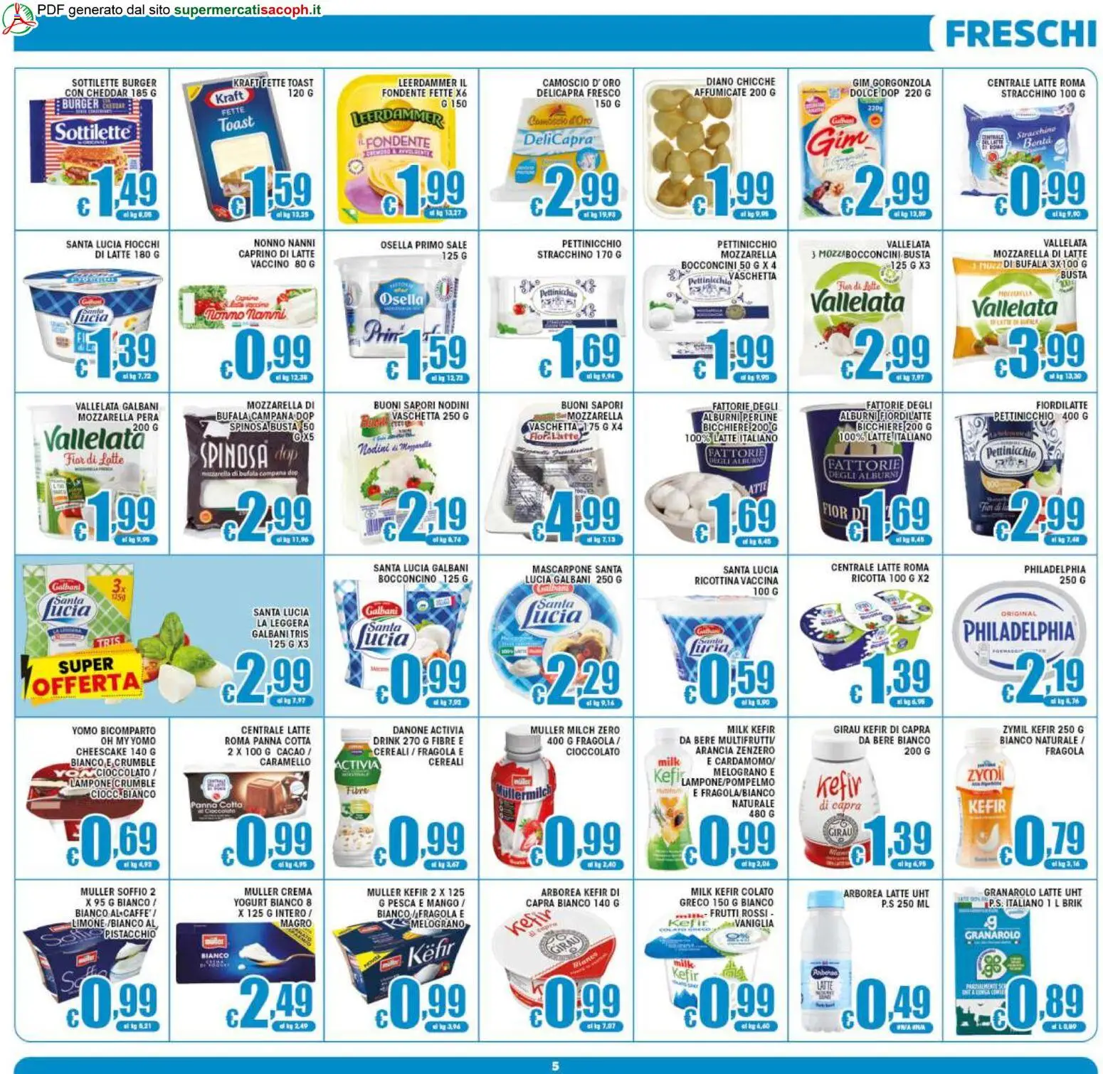Volantino Sacoph del 31/07/2026 | Pagina: 5 | Prodotti: Panna, Limone, Pera, Mascarpone