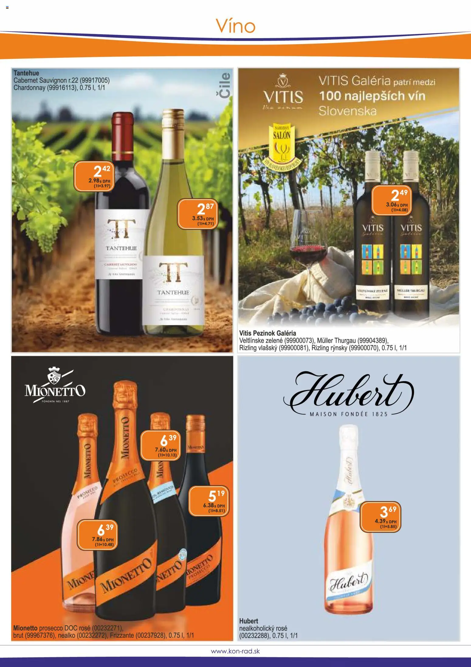 Nové KON - RAD akcie – leták je platný od 01.09.2026 | Strana: 17 | Produkty: Víno, Prosecco, Mionetto Prosecco