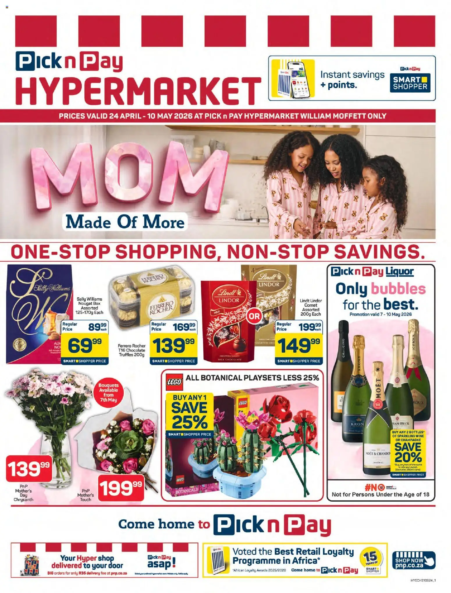 New Pick n Pay catalogue – valid from 24.04.2026 | Page: 1 | Products: Box, Milk, Wine, Agua mineral